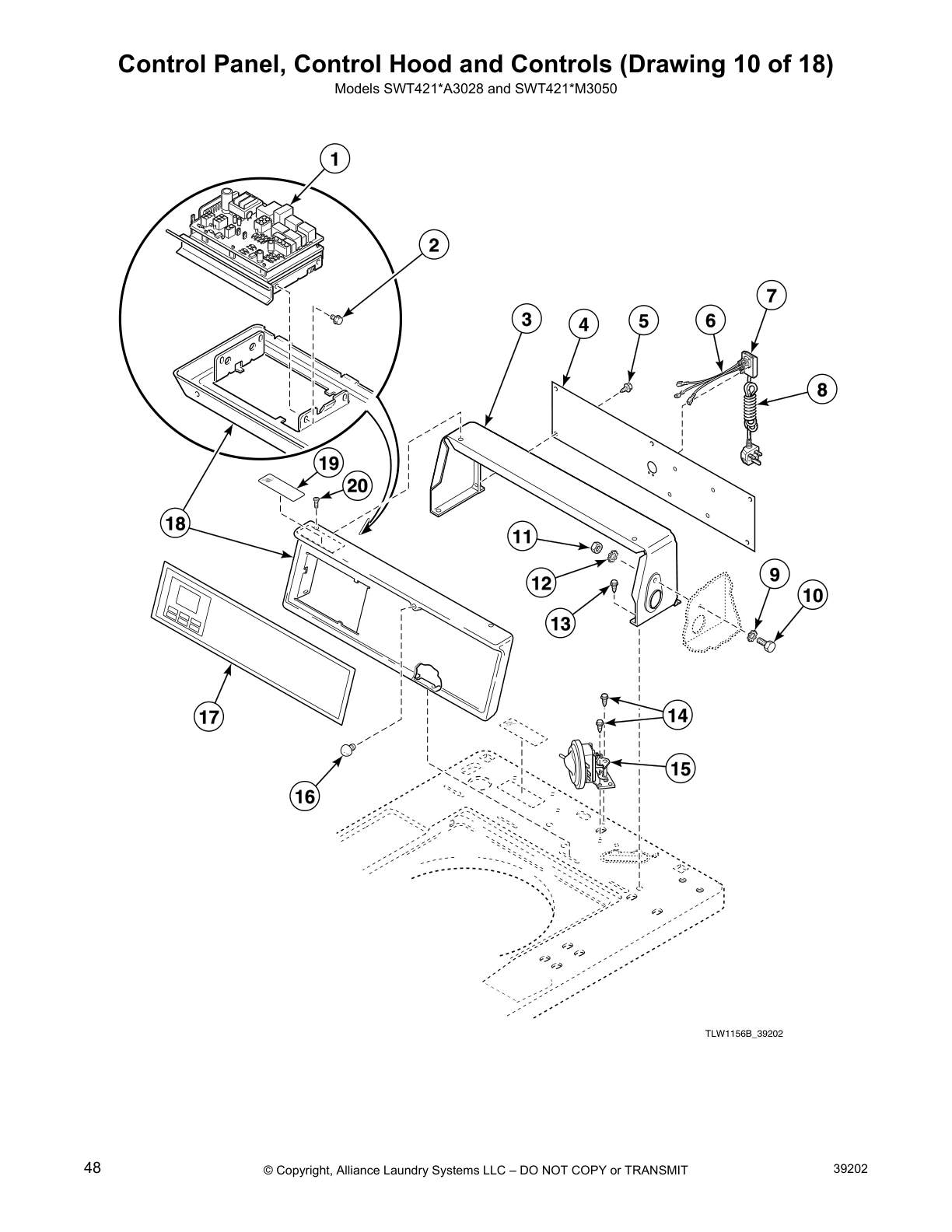 Control Panel, Control Hood and Controls (Drawing 10 of 18)
