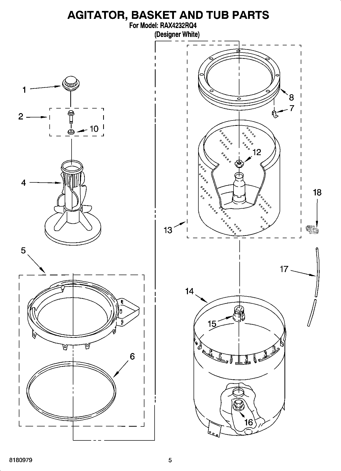03 - AGITATOR, BASKET AND TUB PARTS