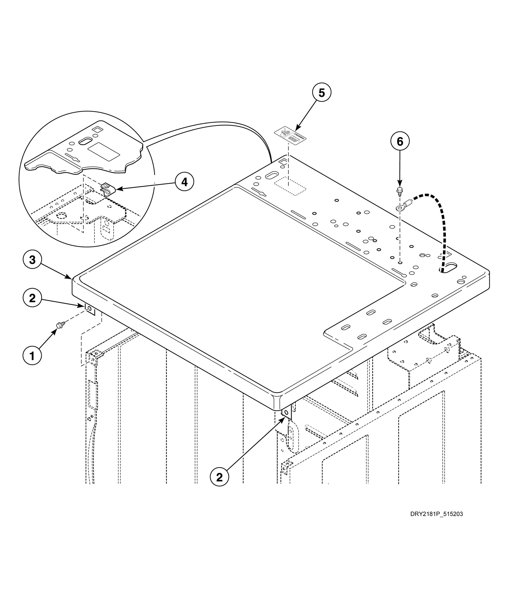 Cabinet Top - Rear Control Models