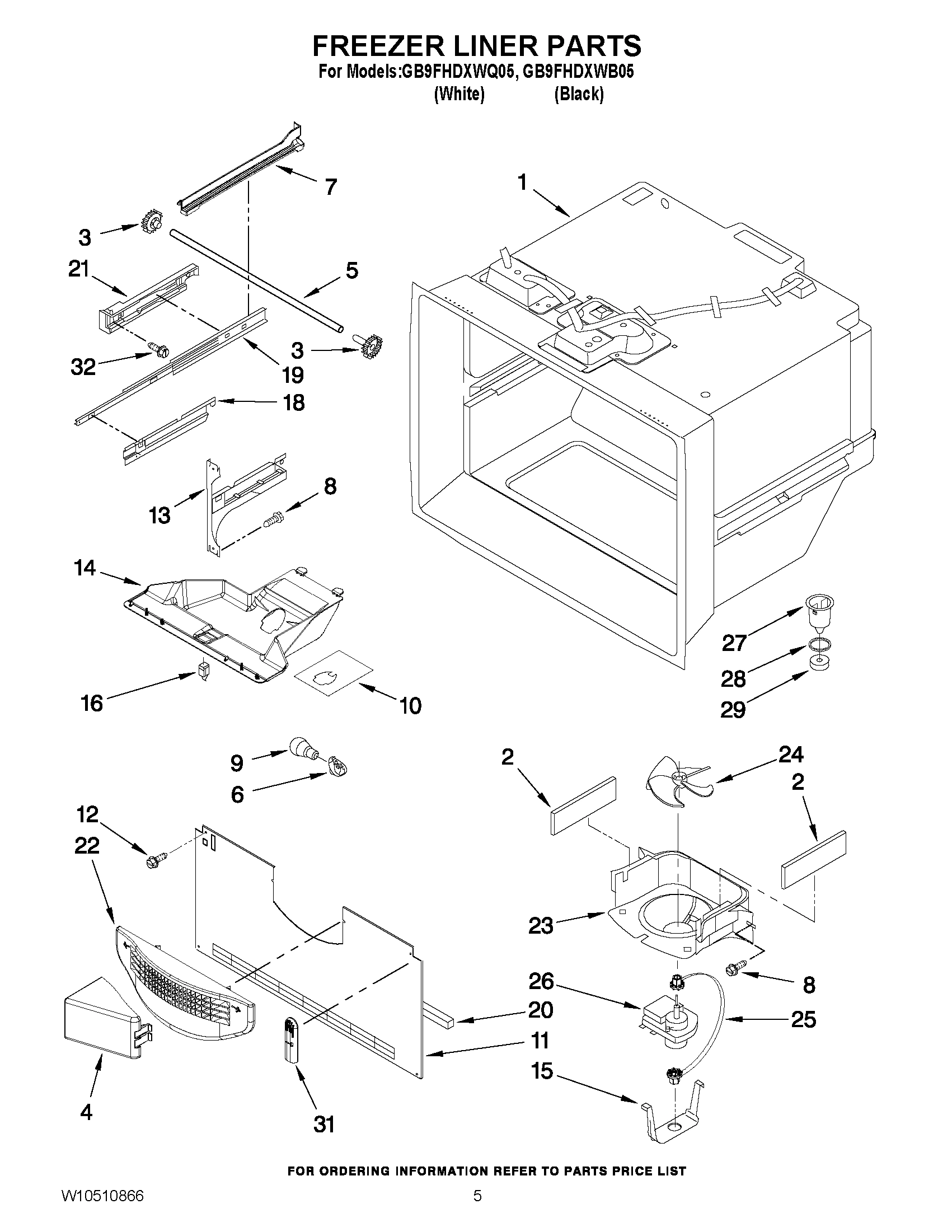 03 - FREEZER LINER PARTS
