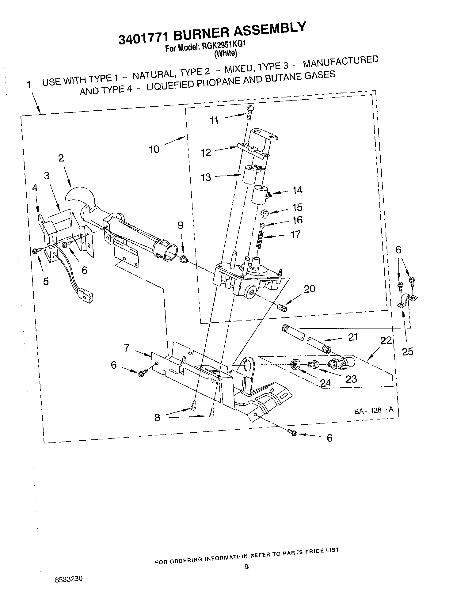 04 - 3401771 BURNER ASSEMBLY