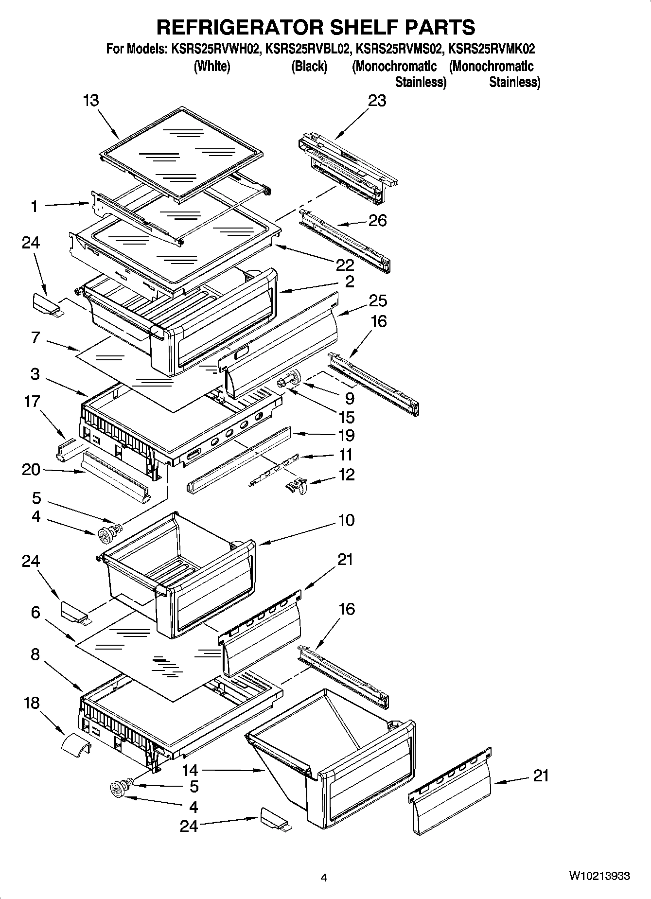 03 - REFRIGERATOR SHELF PARTS