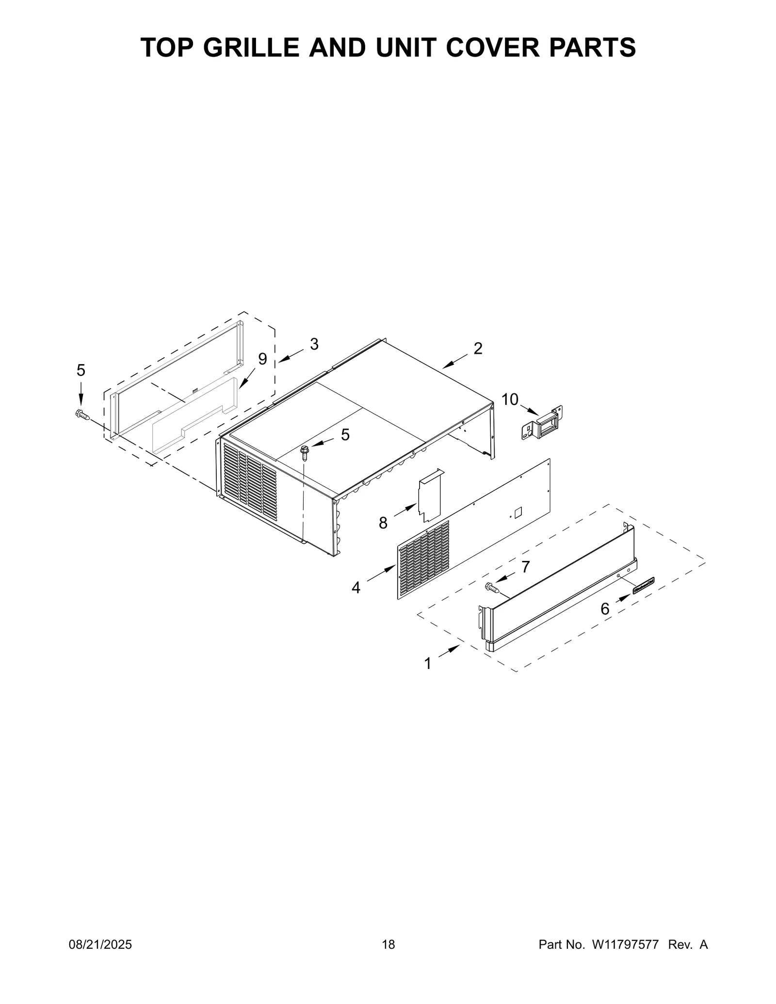 TOP GRILLE AND UNIT COVER PARTS