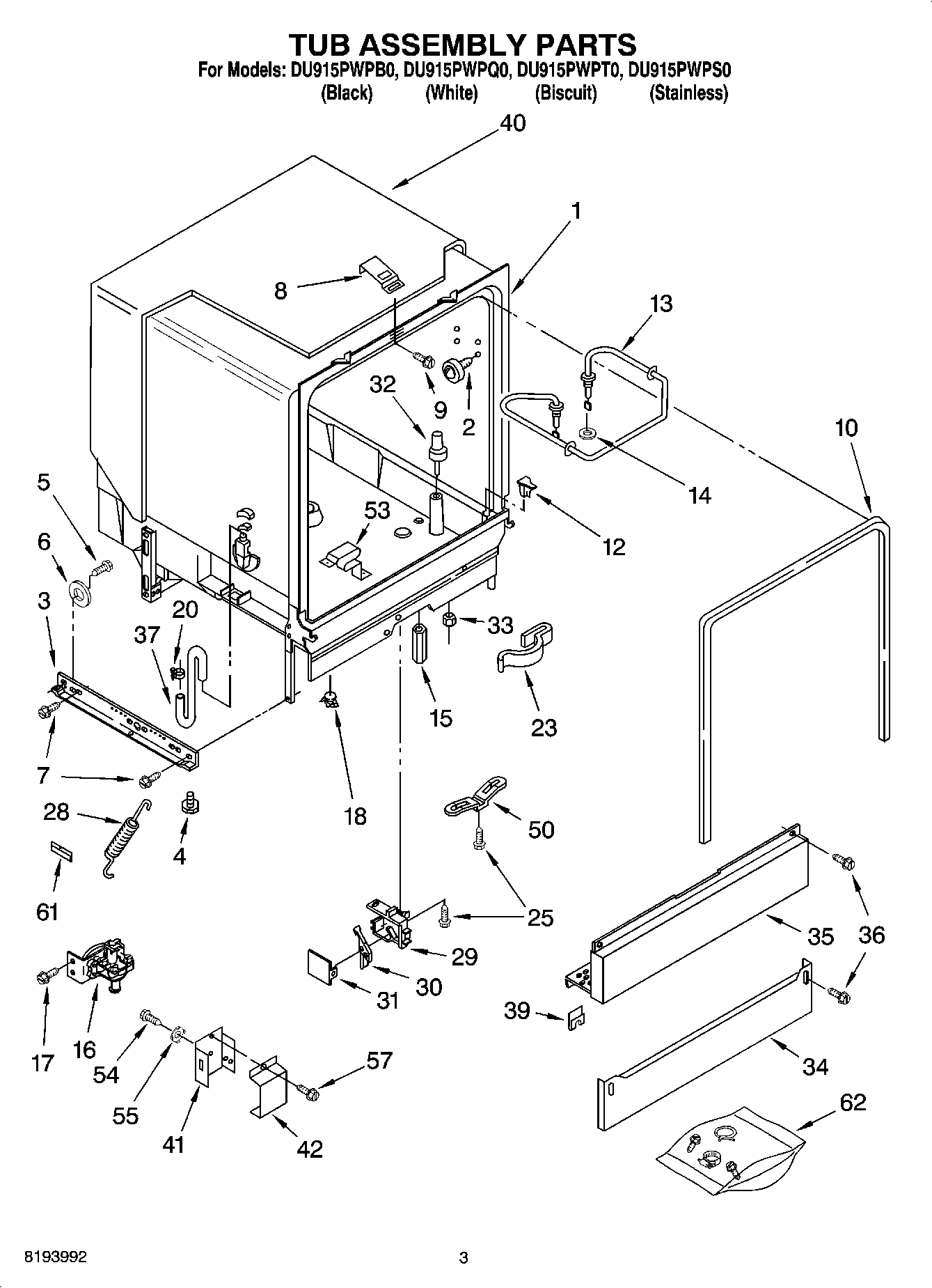 03 - TUB ASSEMBLY PARTS