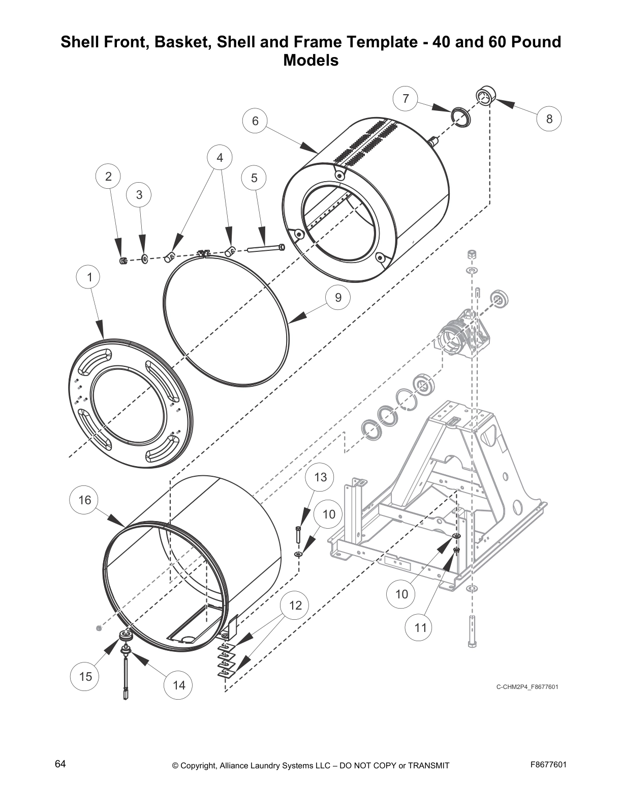 Shell Front, Basket, Shell and Frame Template - 40 and 60 Pound 
Models