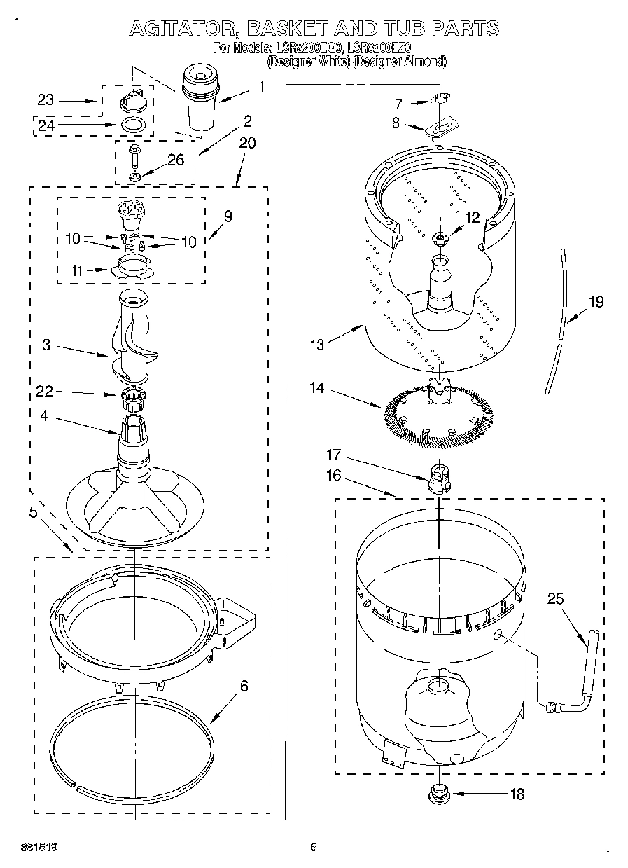 03 - AGITATOR, BASKET AND TUB