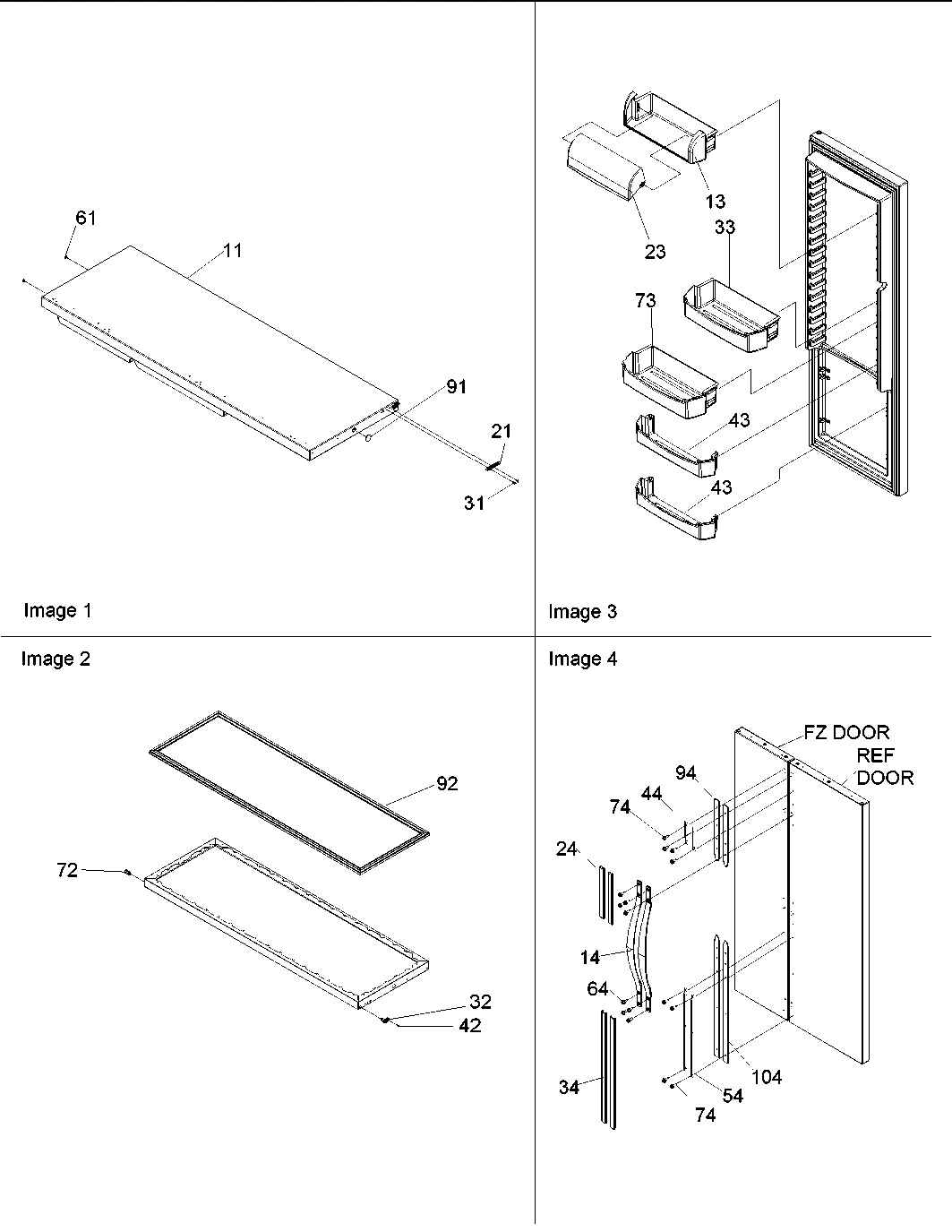 12 - Refrigerator Door, Trim & Handles