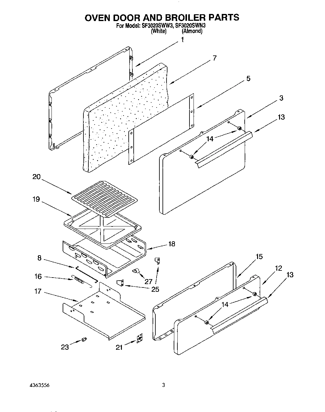 02 - OVEN DOOR AND BROILER