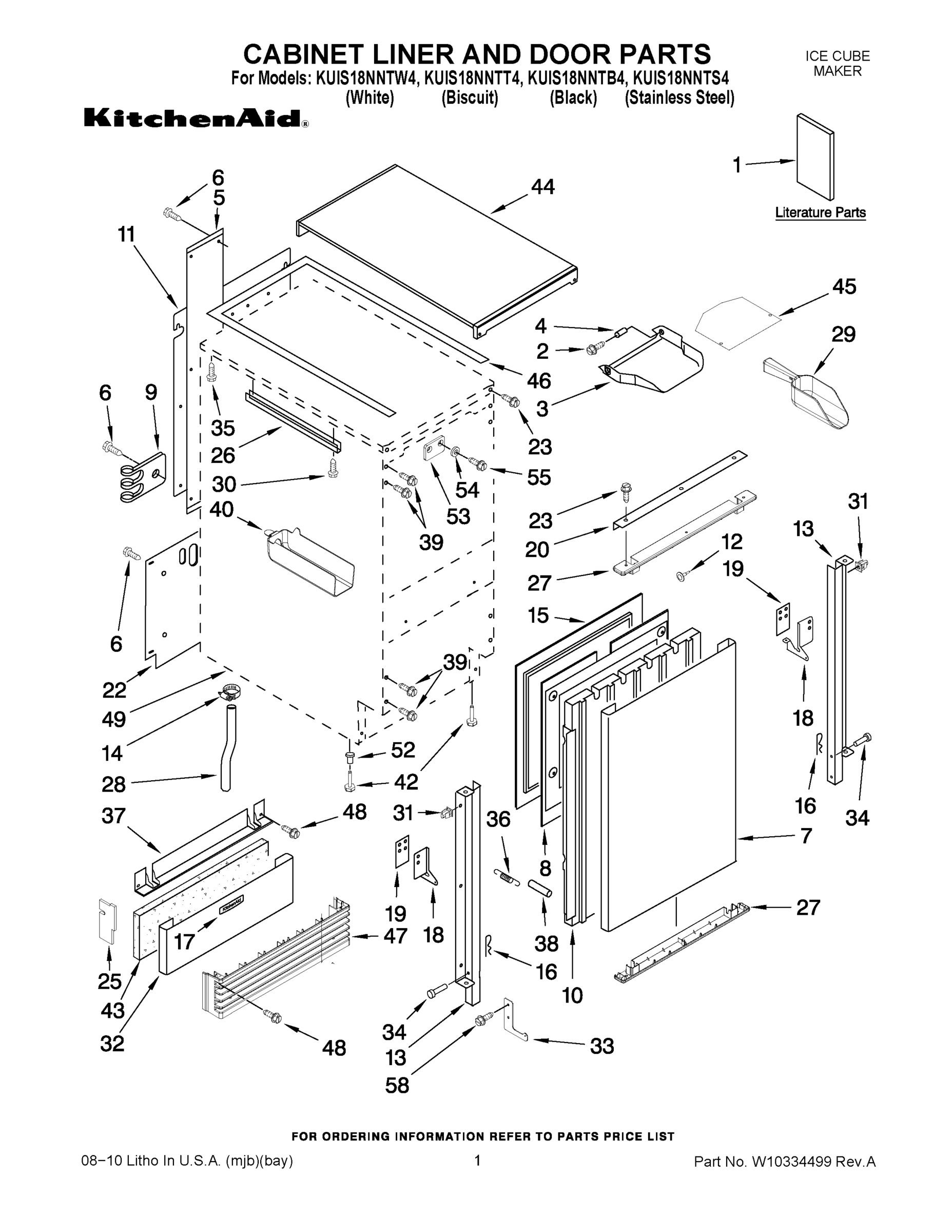 01 - CABINET LINER AND DOOR PARTS