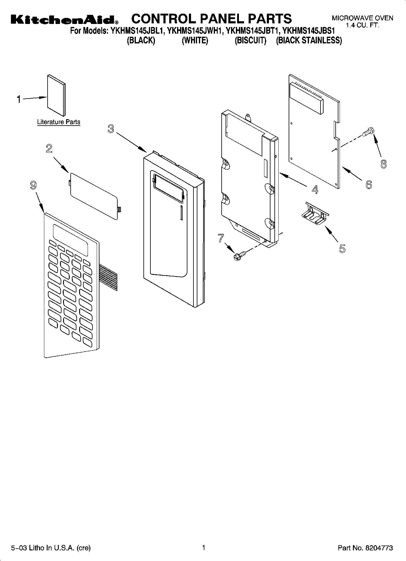 01 - CONTROL PANEL PARTS