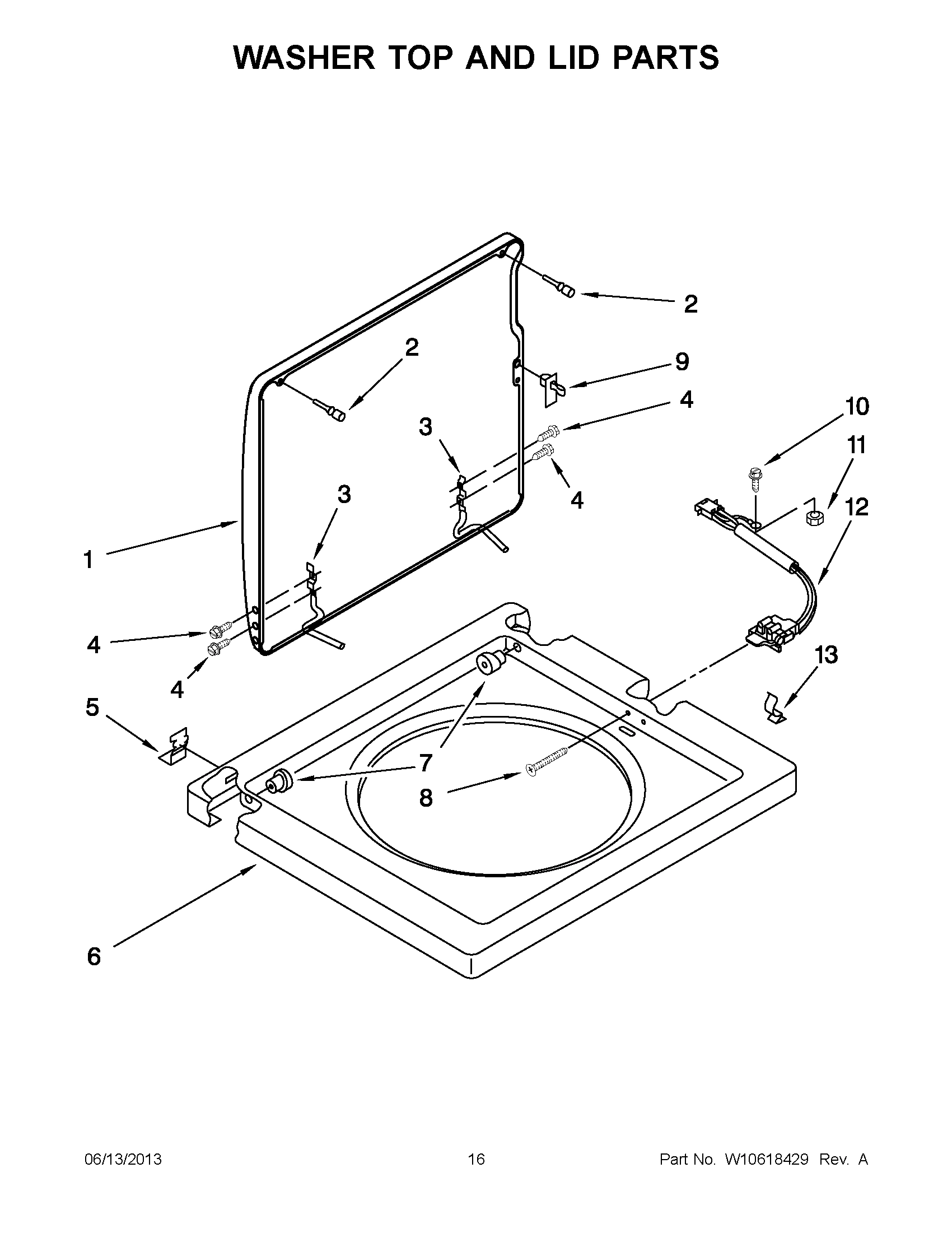 08 - WASHER TOP AND LID PARTS