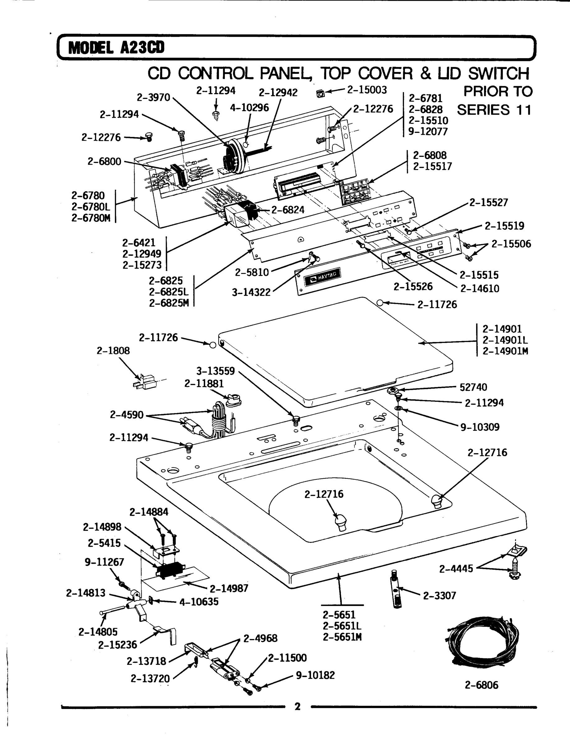 01 - CD CONTROL PANEL, TOP COVER & LID SWITCH