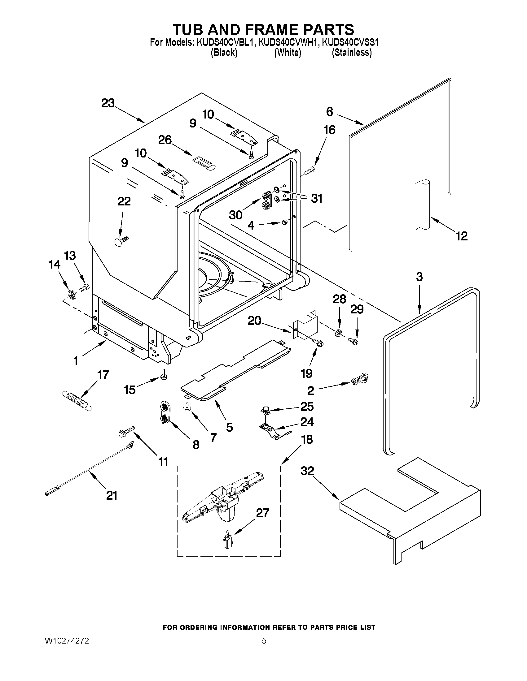 05 - TUB AND FRAME PARTS