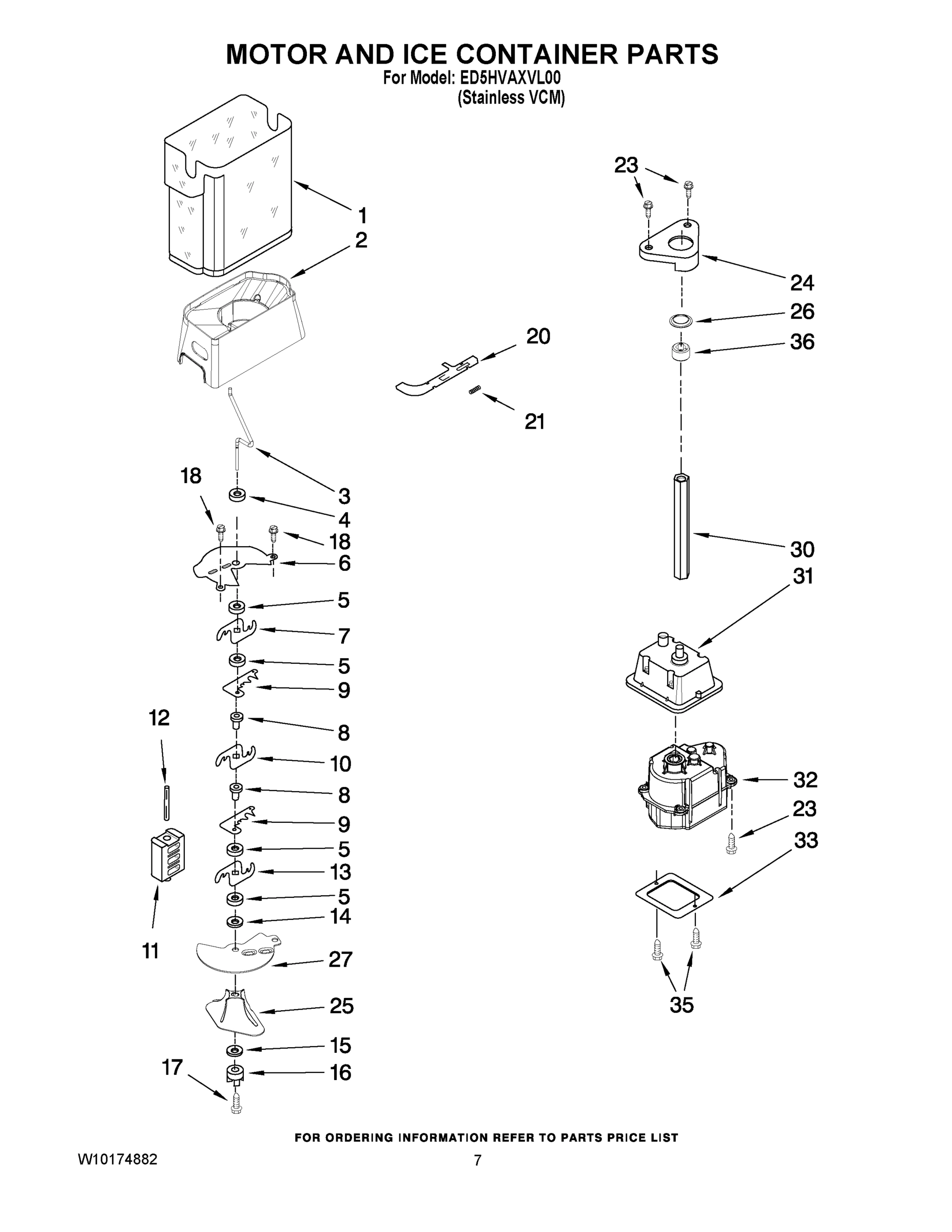 05 - MOTOR AND ICE CONTAINER PARTS