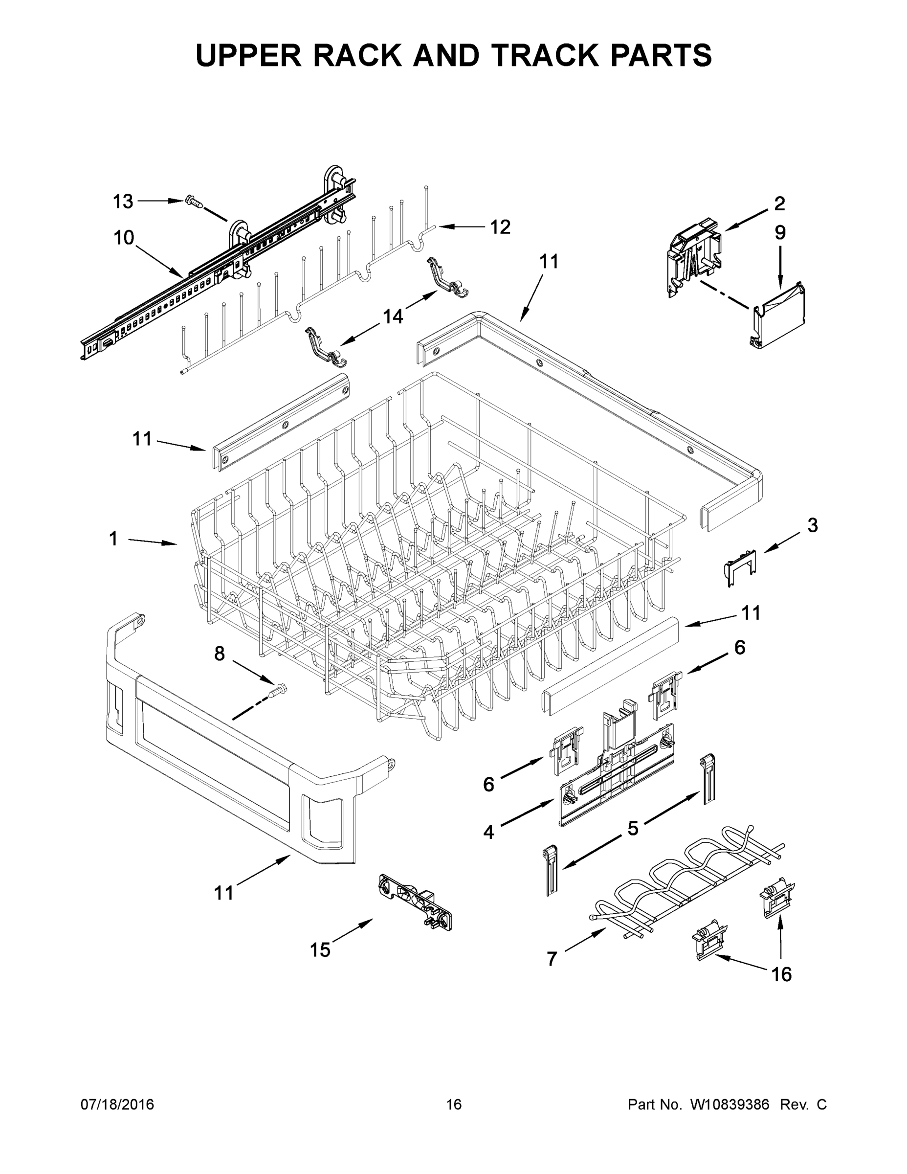 09 - UPPER RACK AND TRACK PARTS