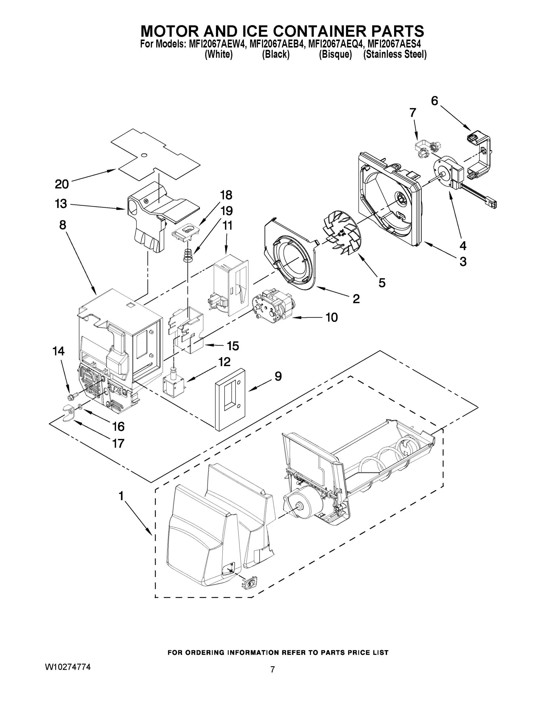 04 - MOTOR AND ICE CONTAINER PARTS
