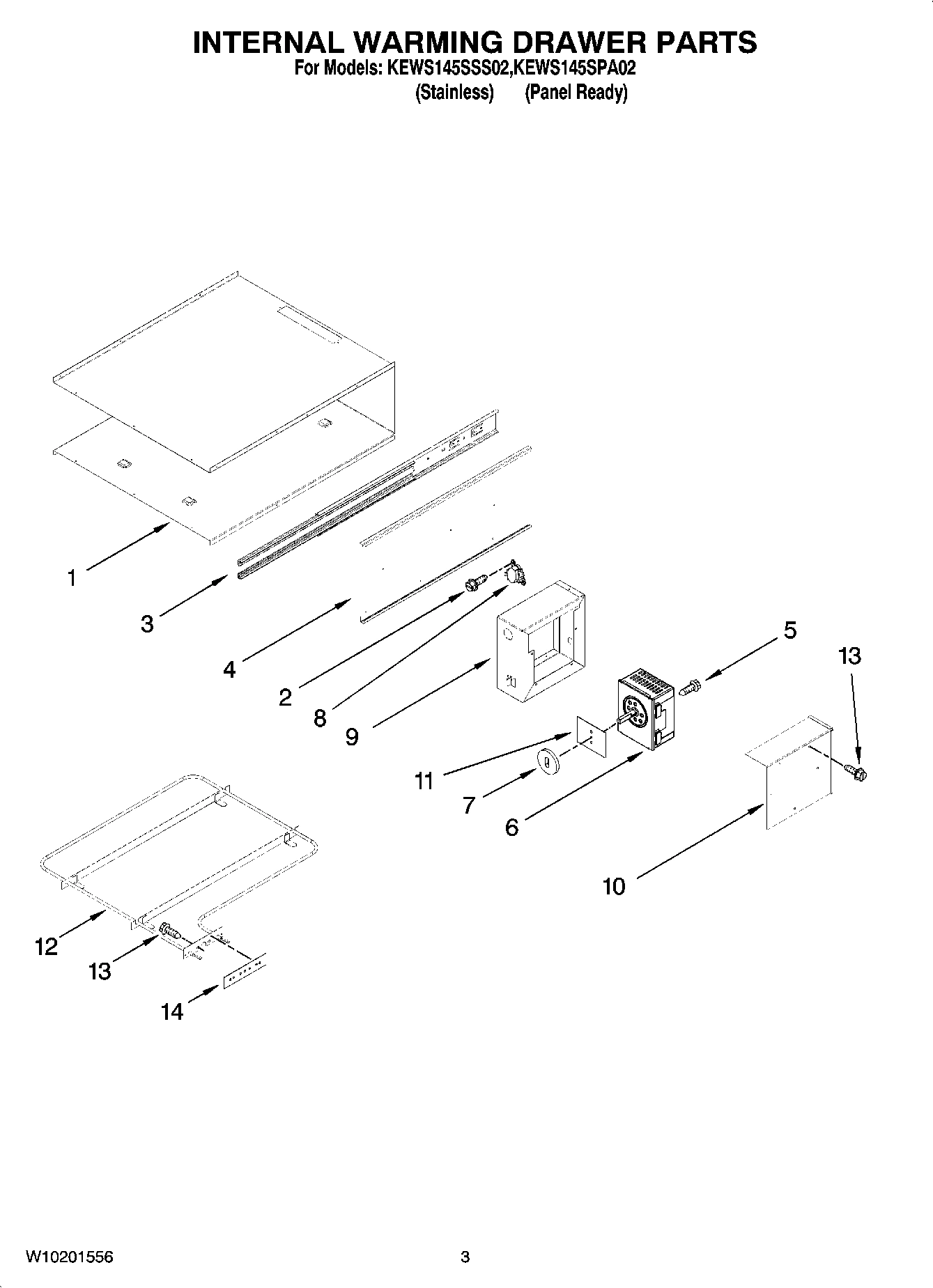 02 - INTERNAL WARMING DRAWER PARTS