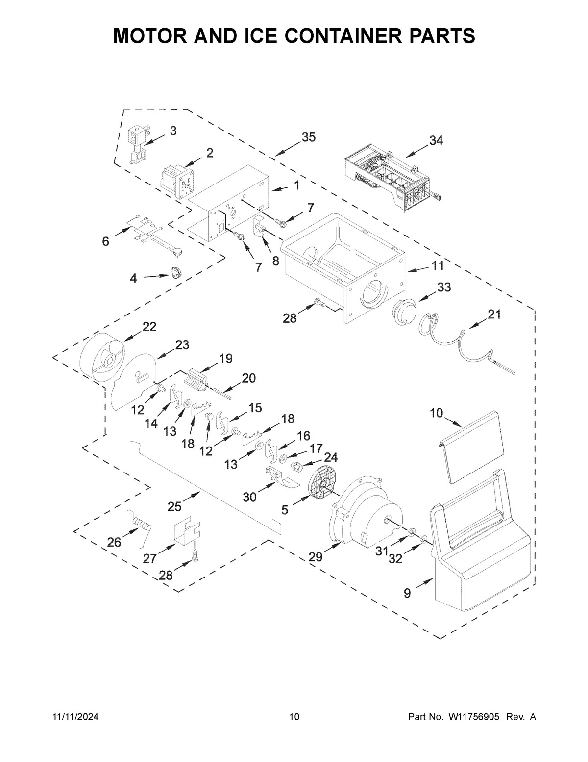 06 - MOTOR AND ICE CONTAINER PARTS