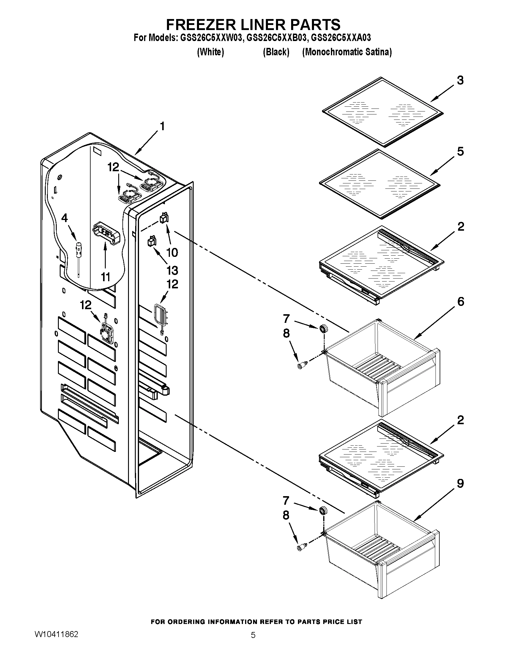 04 - FREEZER LINER PARTS