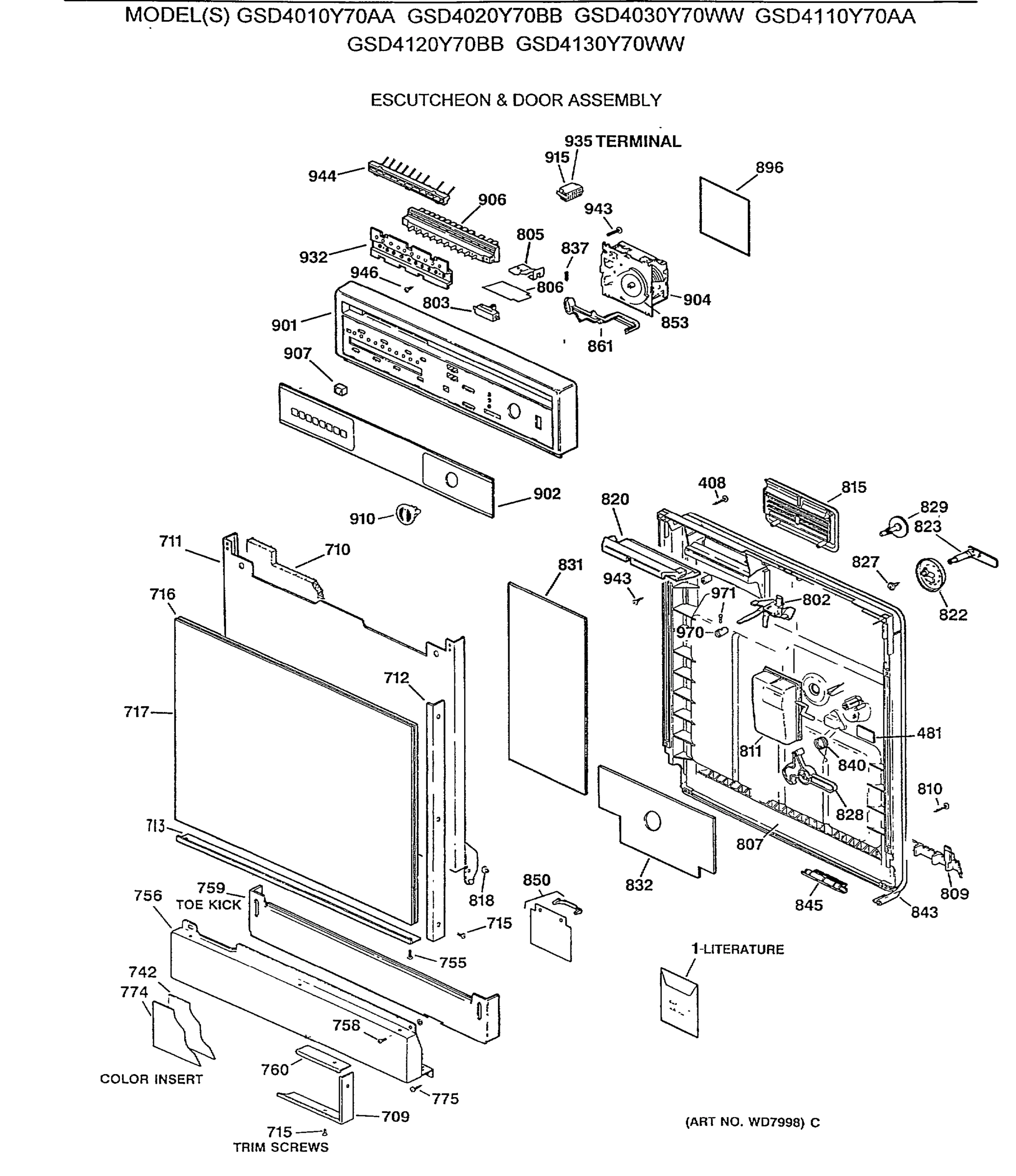 ESCUTCHEON & DOOR ASSEMBLY