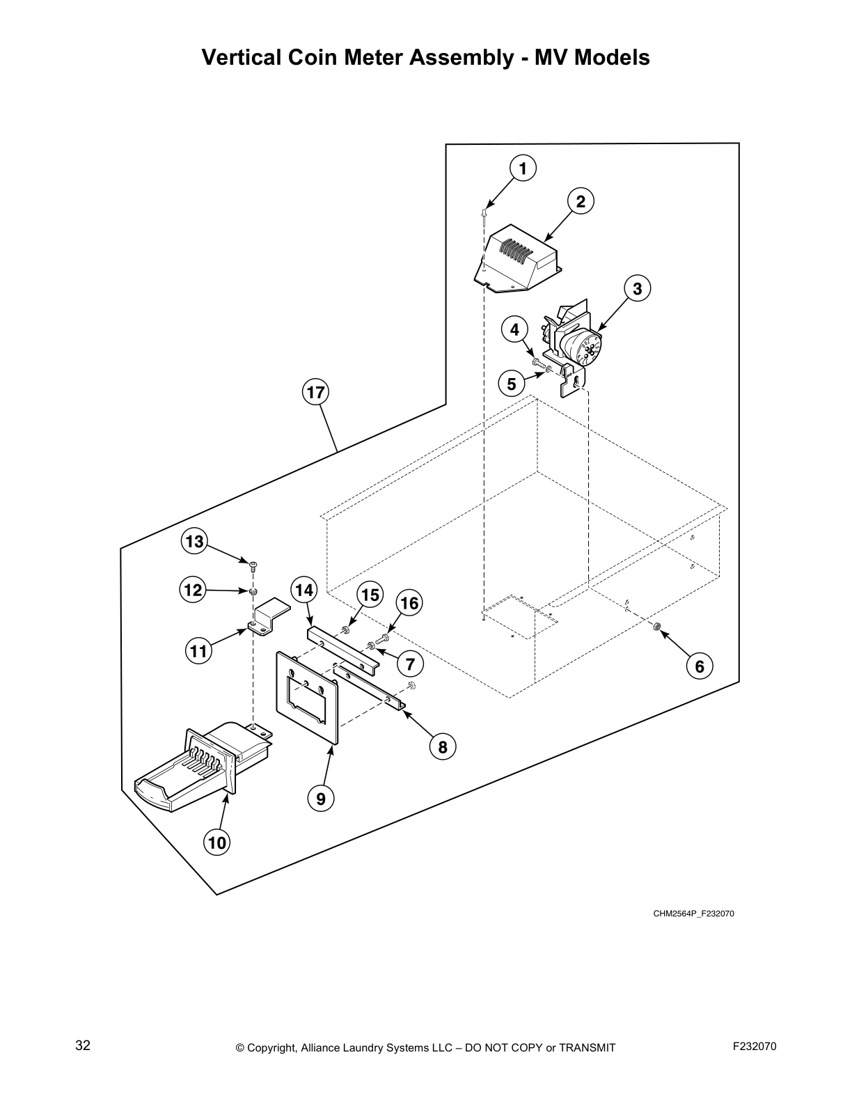 Vertical Coin Meter Assembly - MV Models
