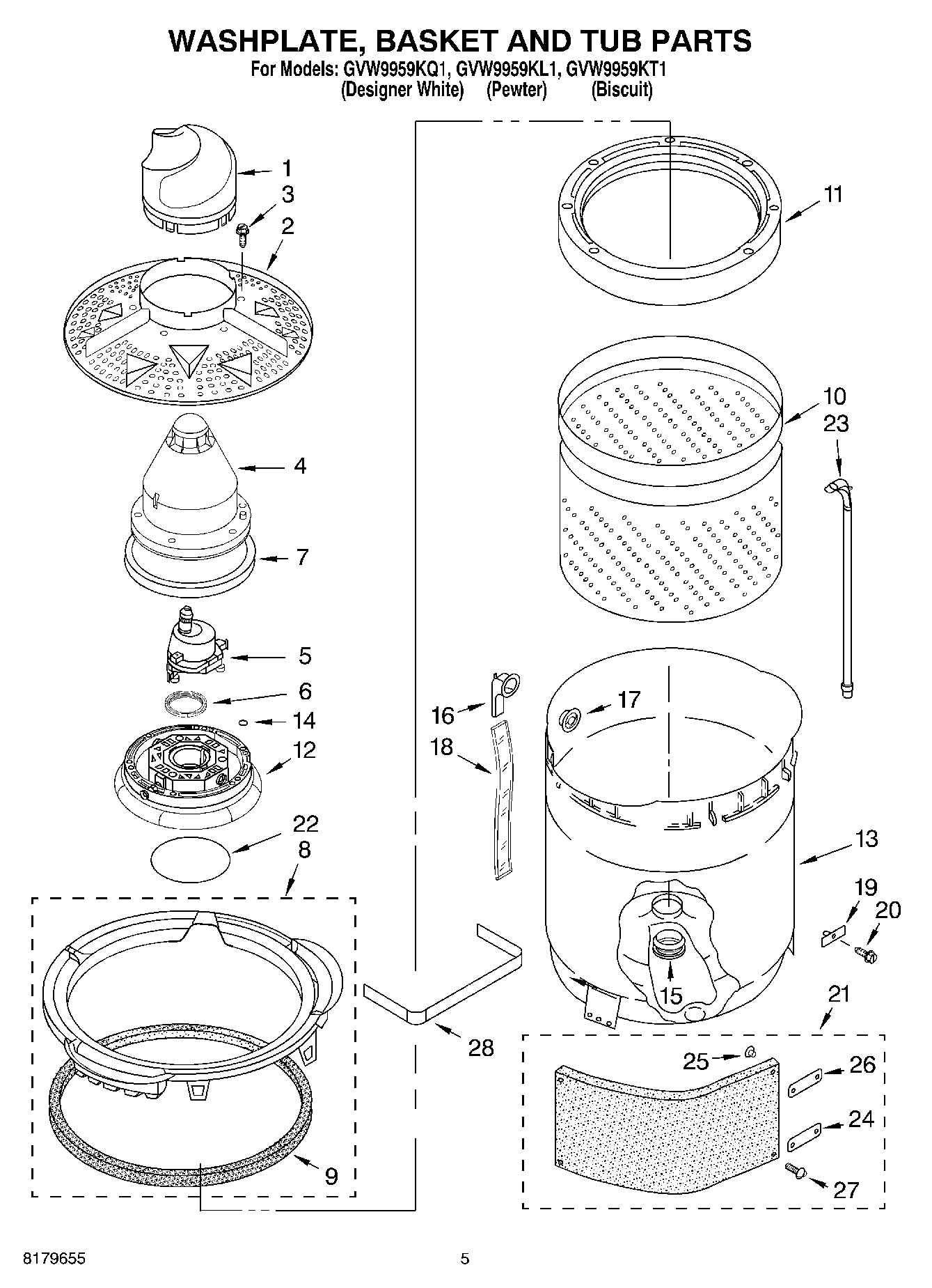 03 - WASHPLATE, BASKET AND TUB