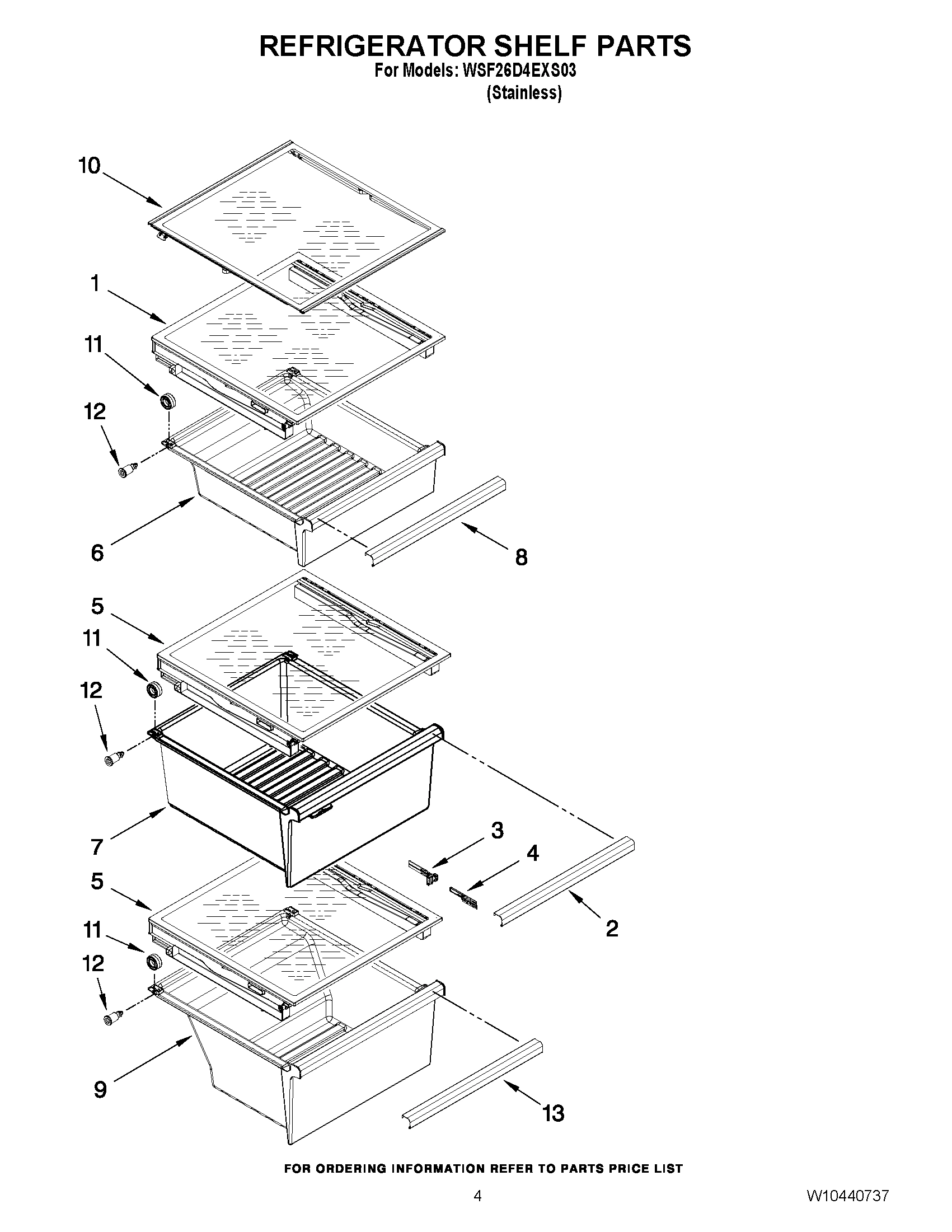 03 - REFRIGERATOR SHELF PARTS