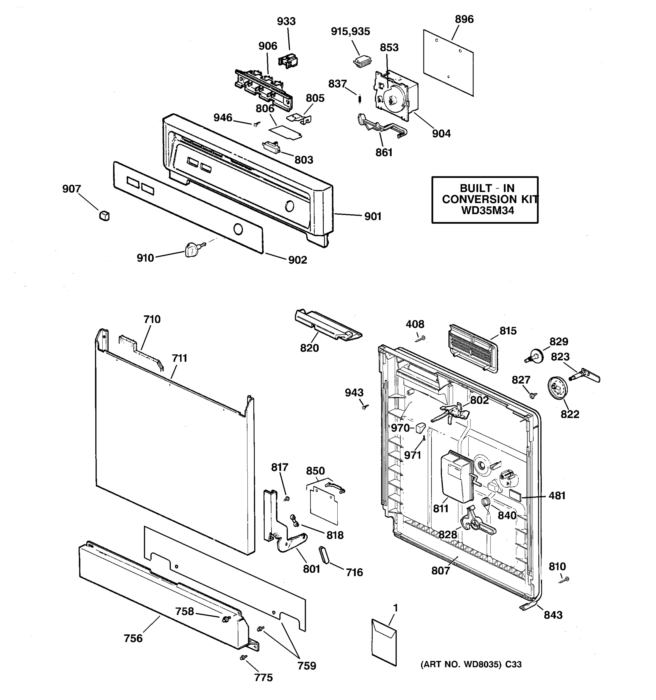 ESCUTCHEON & DOOR ASSEMBLY