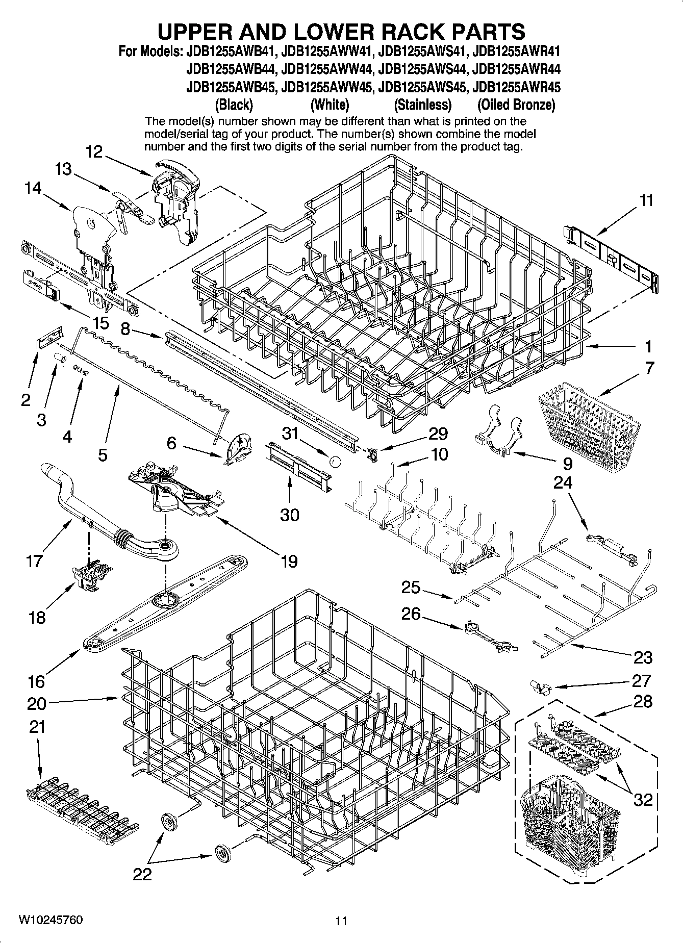 09 - UPPER AND LOWER RACK PARTS