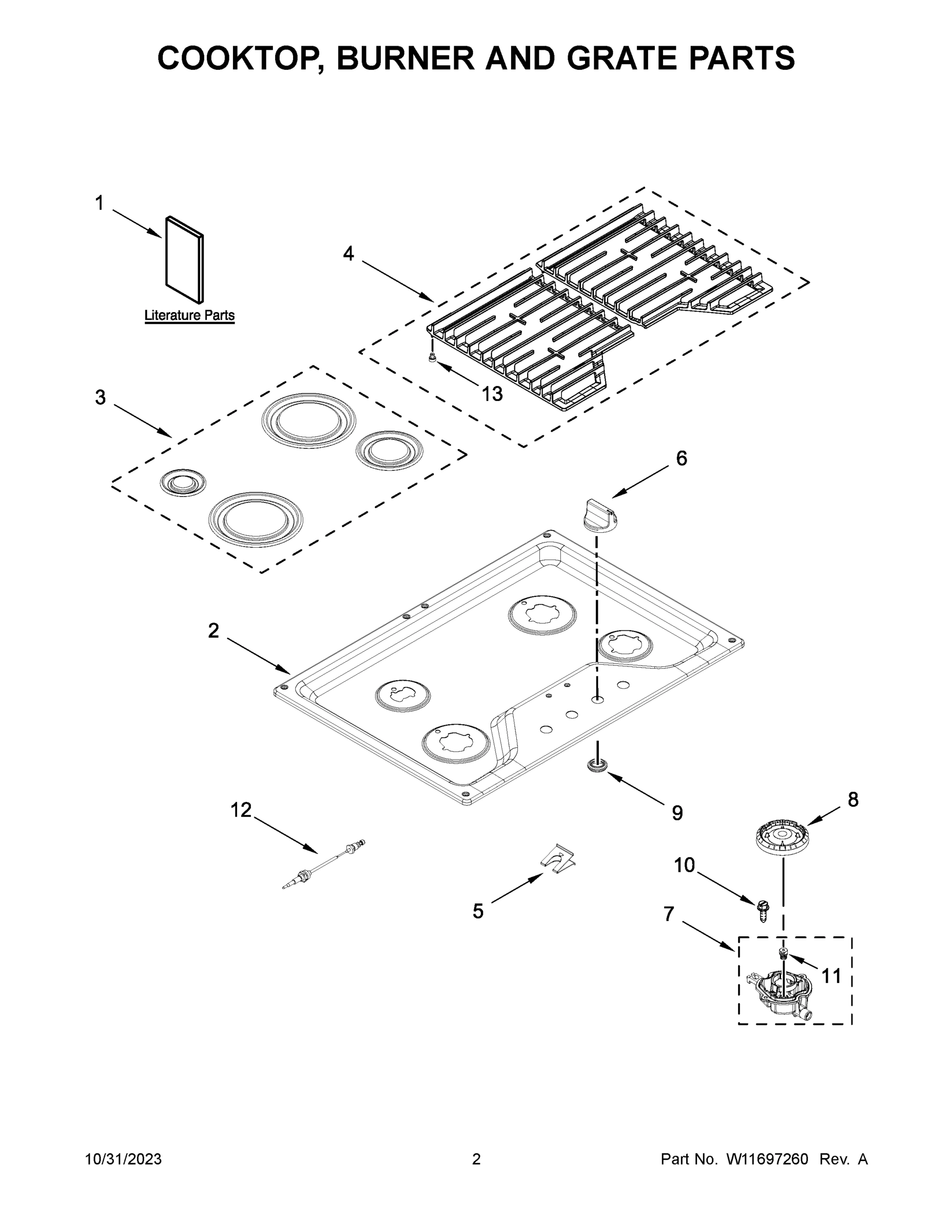 02 - COOKTOP, BURNER AND GRATE PARTS
