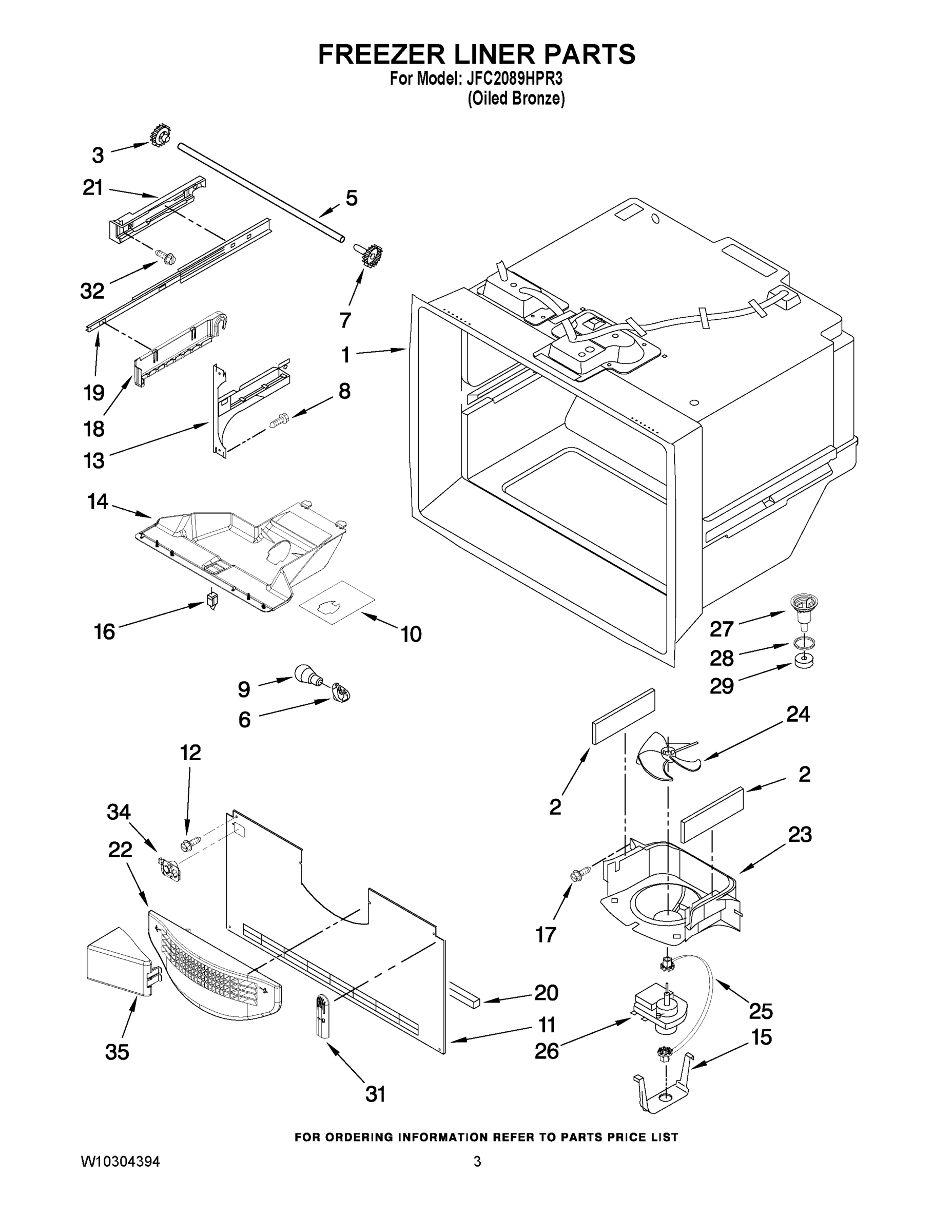 02 - FREEZER LINER PARTS