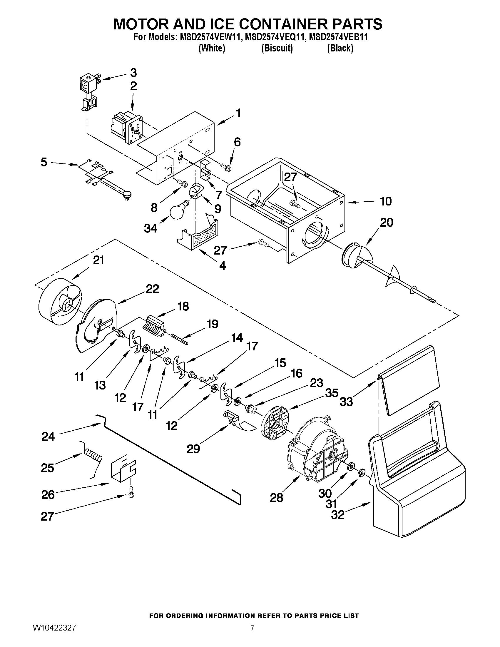 05 - MOTOR AND ICE CONTAINER PARTS