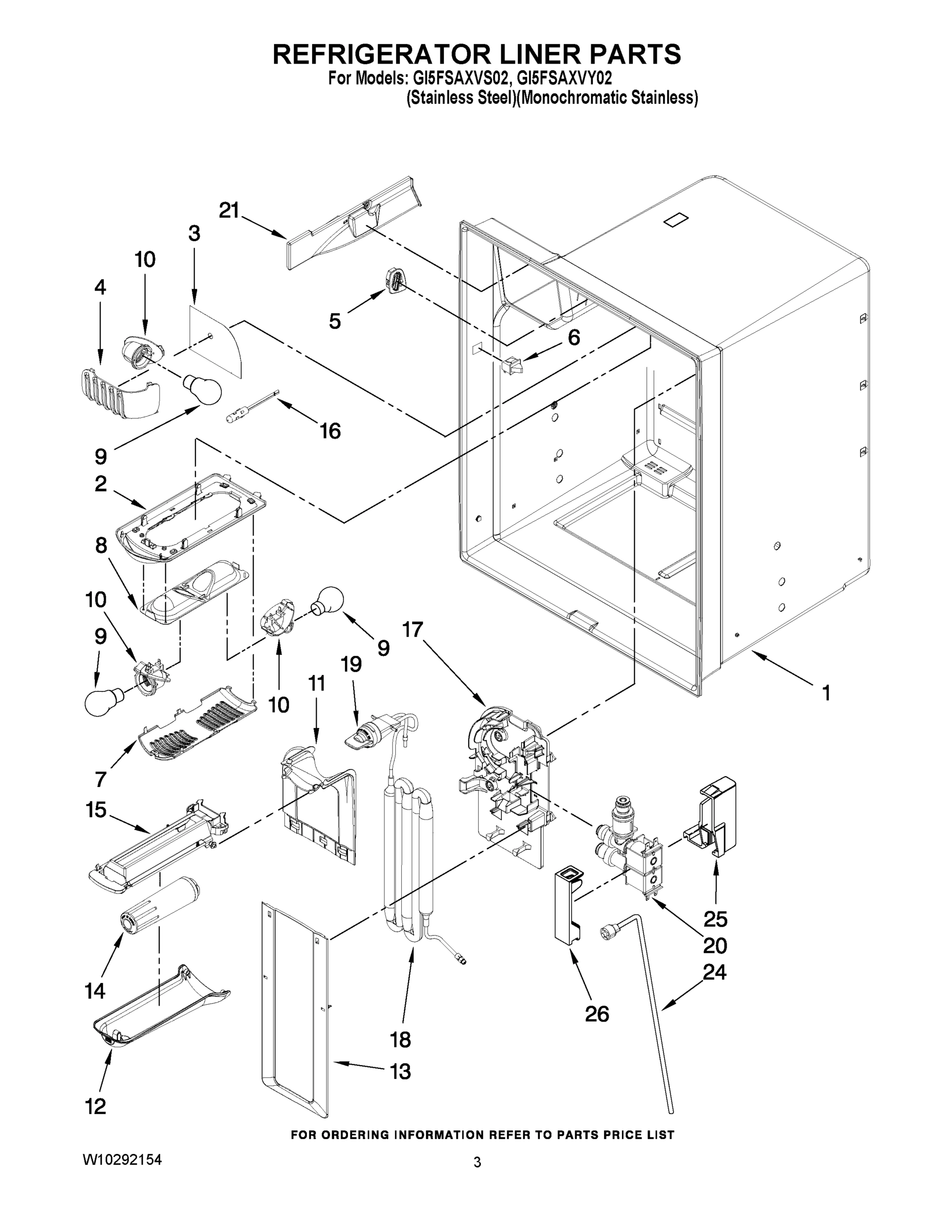 02 - REFRIGERATOR LINER PARTS