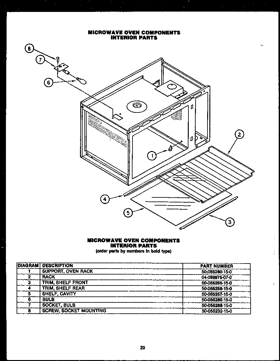 06 - MICROWAVE OVEN COMPONENTS INTERIOR PARTS