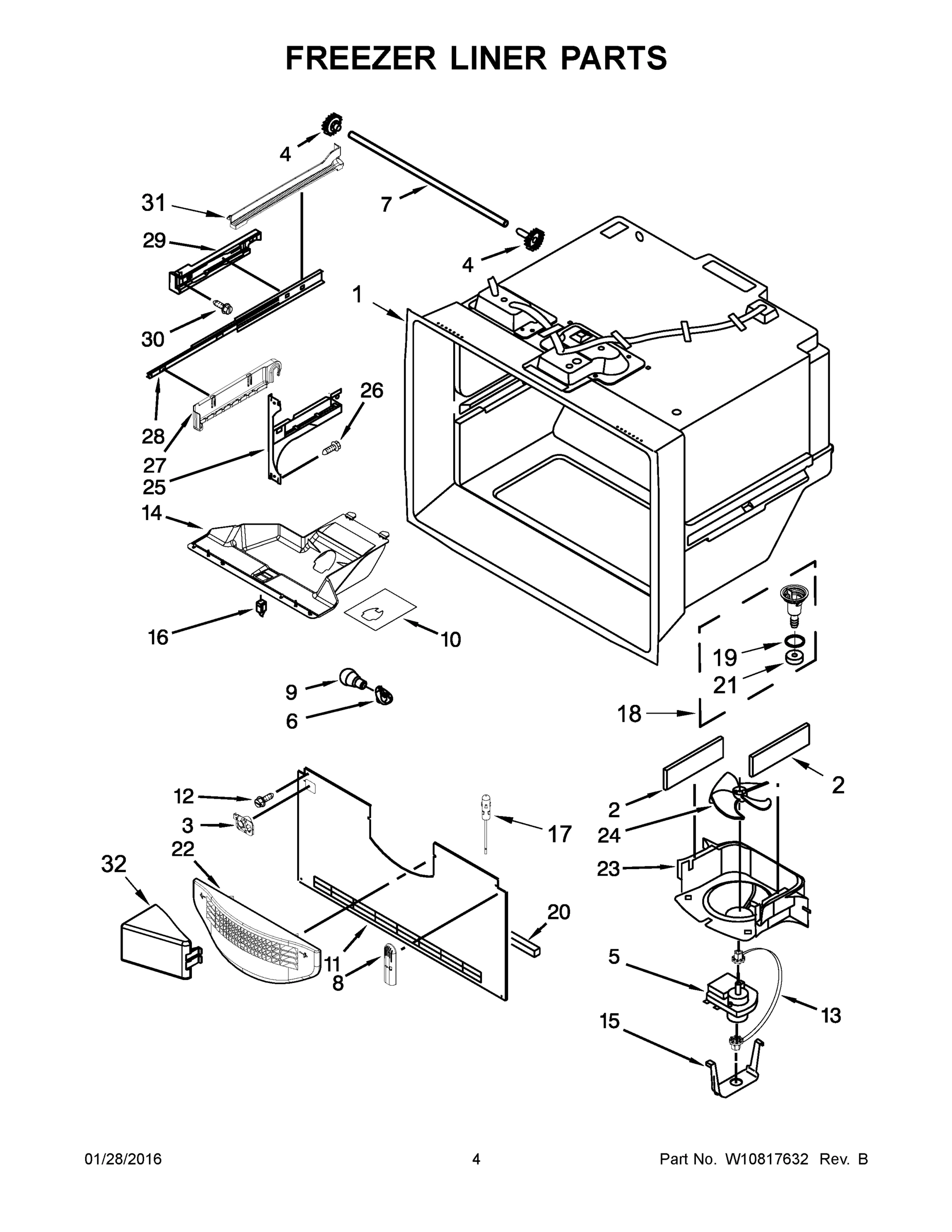 03 - FREEZER LINER PARTS