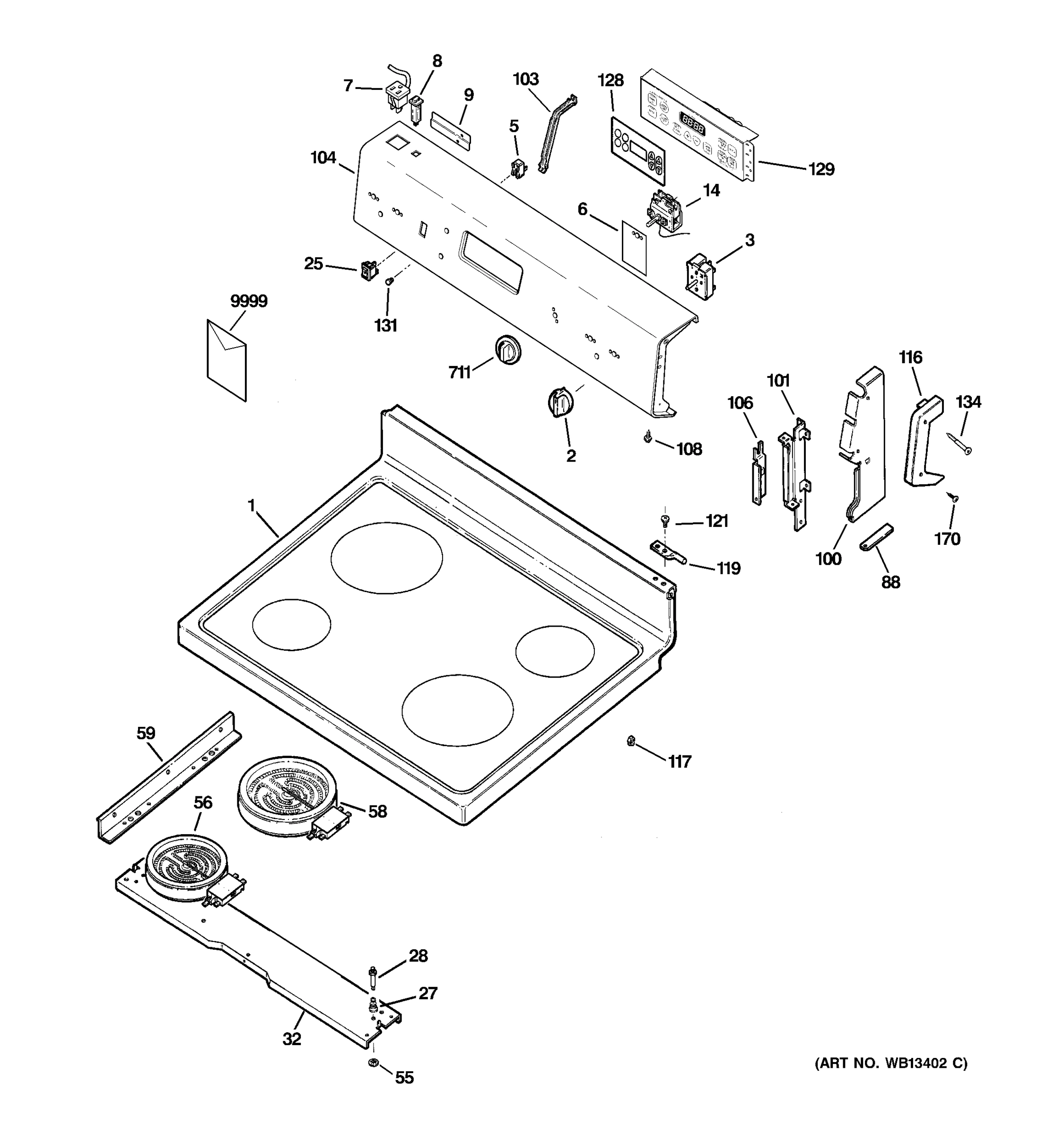 CONTROL PANEL & COOKTOP