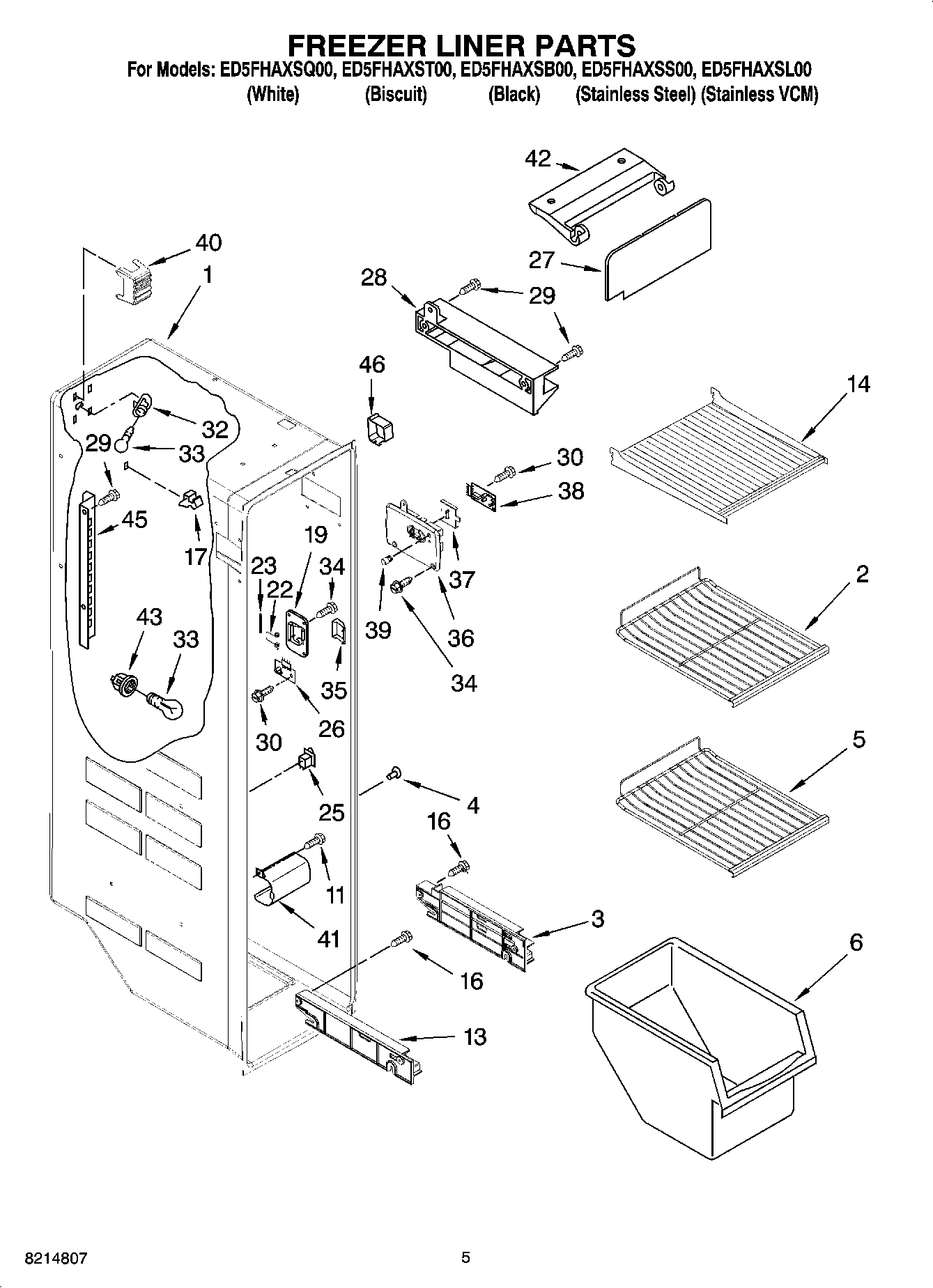 04 - FREEZER LINER PARTS