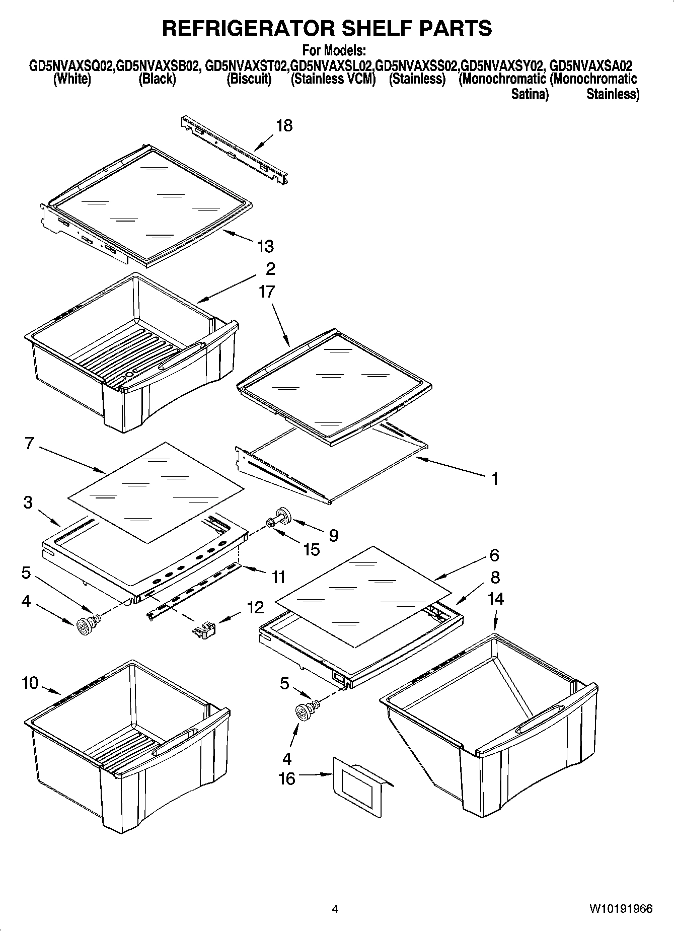 03 - REFRIGERATOR SHELF PARTS