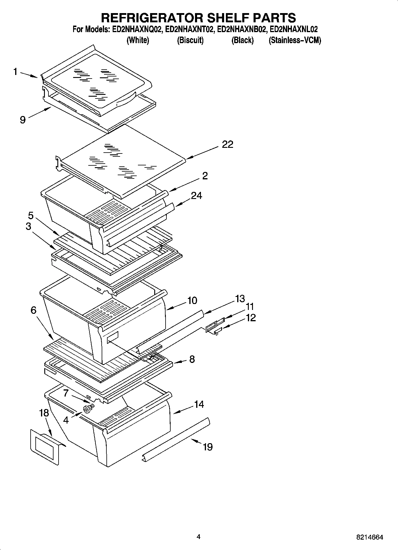 03 - REFRIGERATOR SHELF PARTS