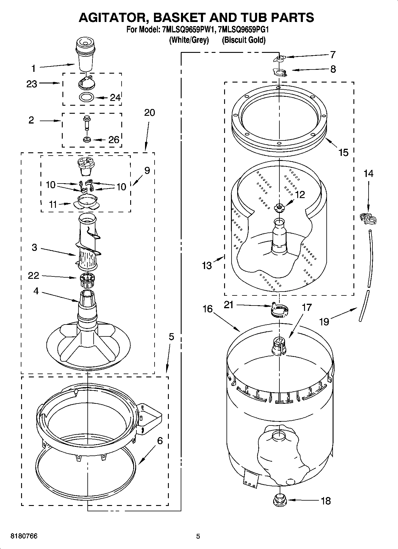 03 - AGITATOR, BASKET AND TUB PARTS