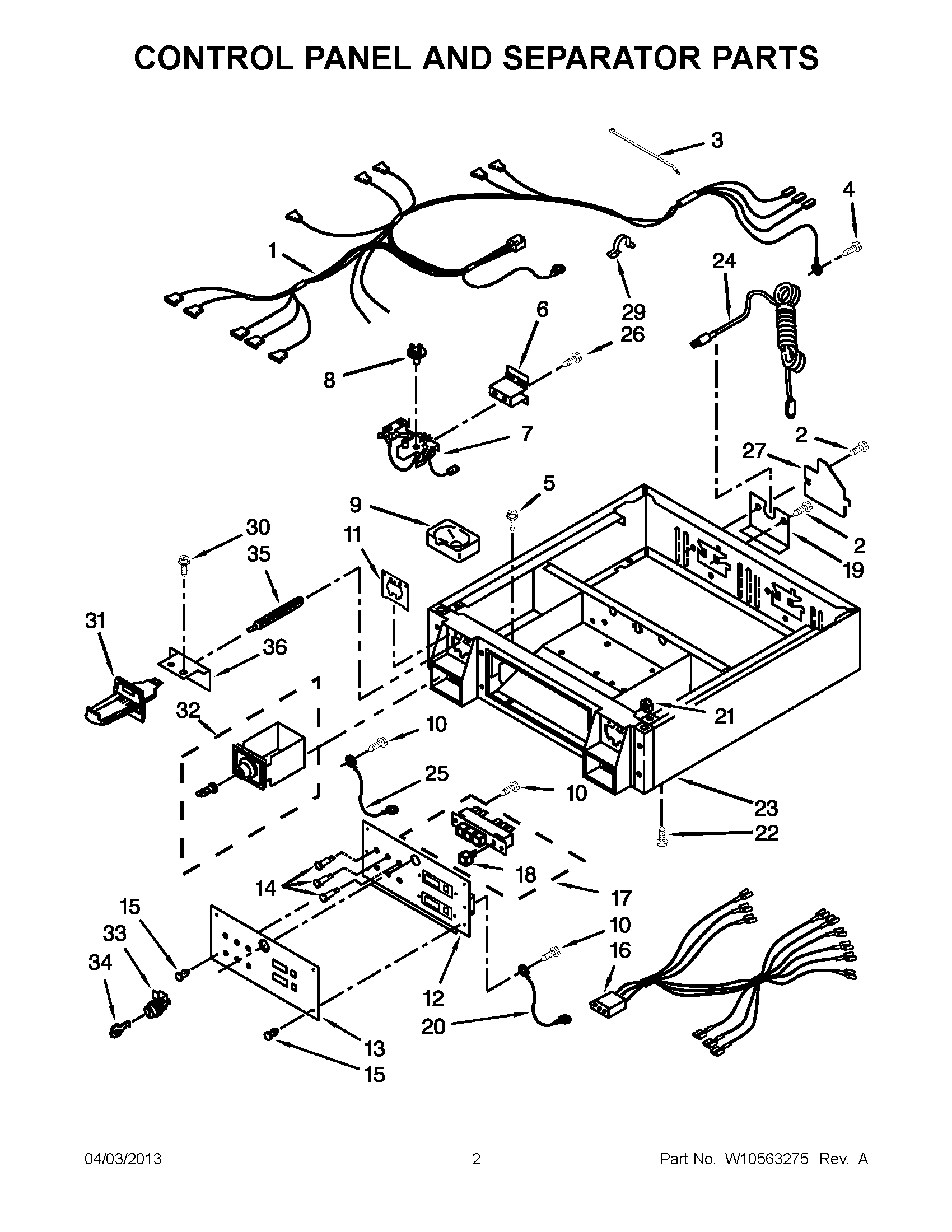 01 - CONTROL PANEL AND SEPARATOR PARTS