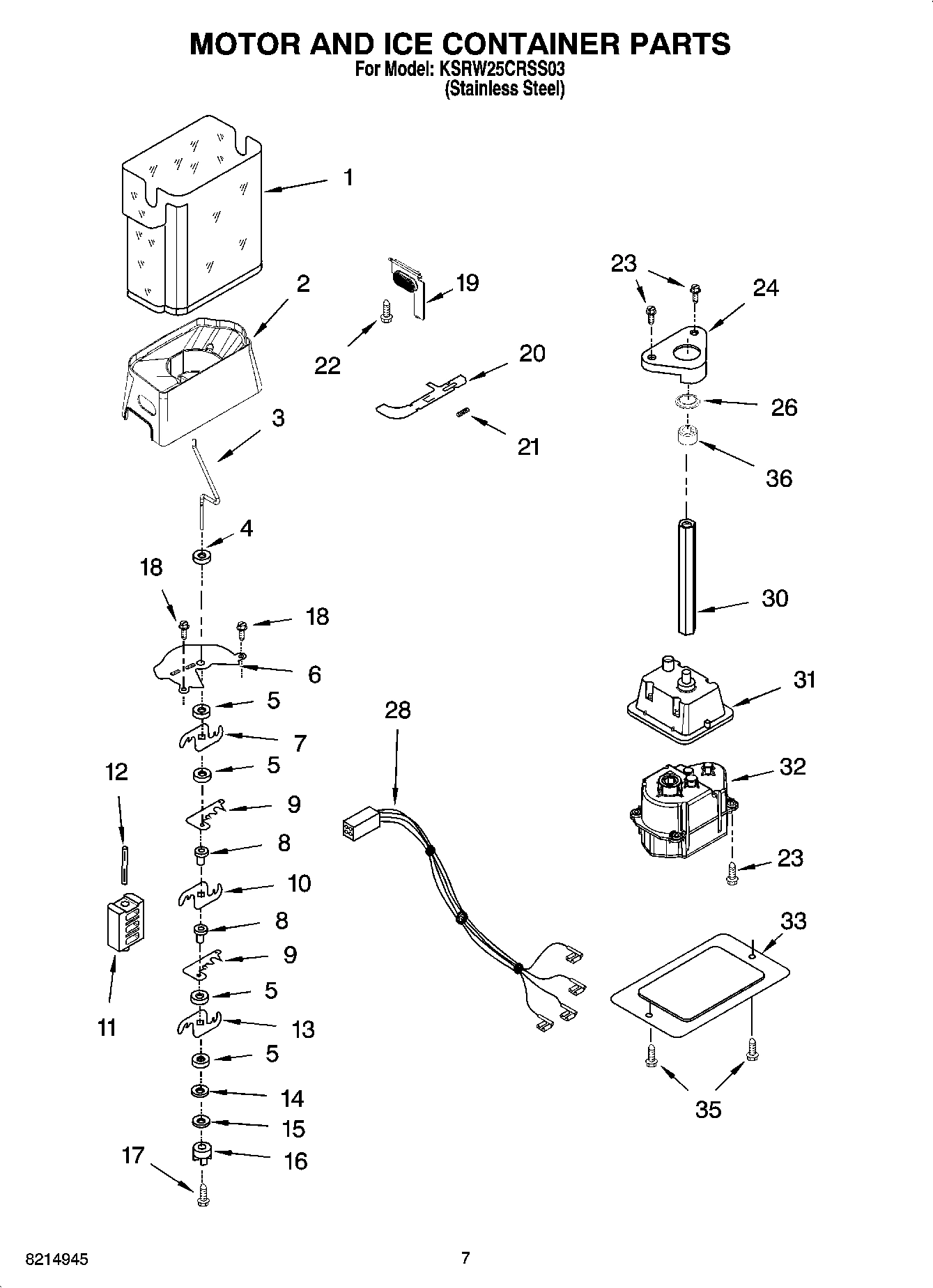 05 - MOTOR AND ICE CONTAINER PARTS
