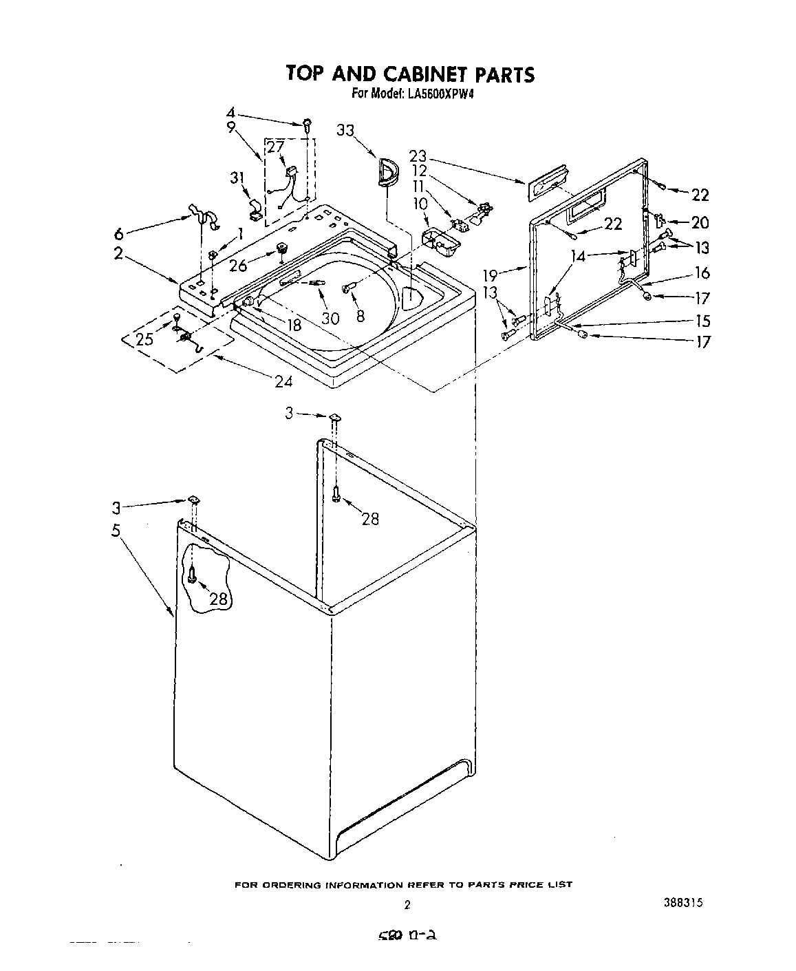 02 - TOP AND CABINET , LITERATURE AND OPTIONAL