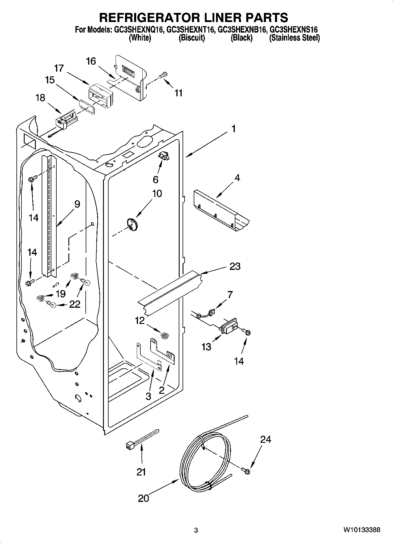 02 - REFRIGERATOR LINER PARTS