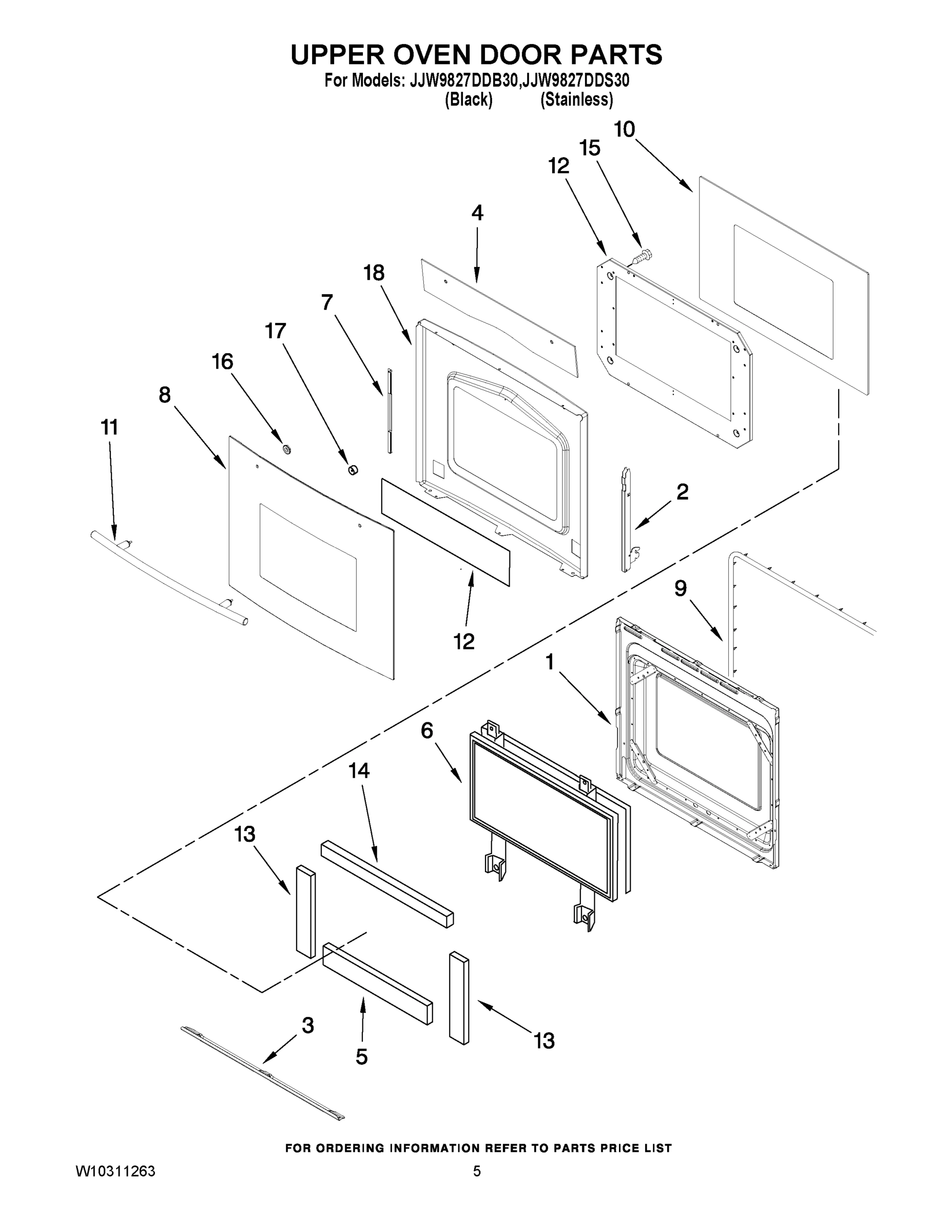 03 - UPPER OVEN DOOR PARTS