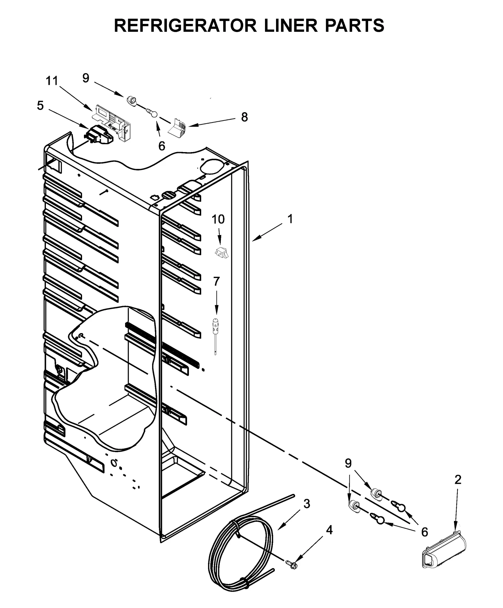 REFRIGERATOR LINER PARTS