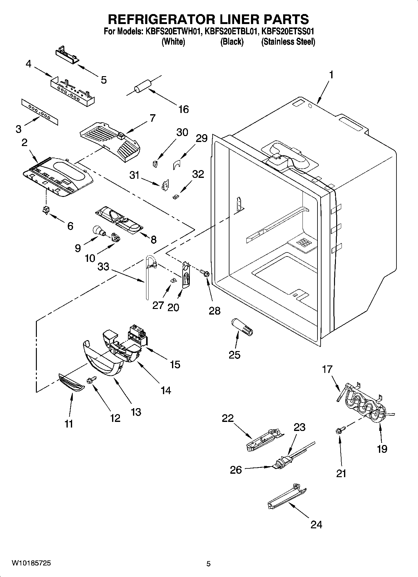 03 - REFRIGERATOR LINER PARTS