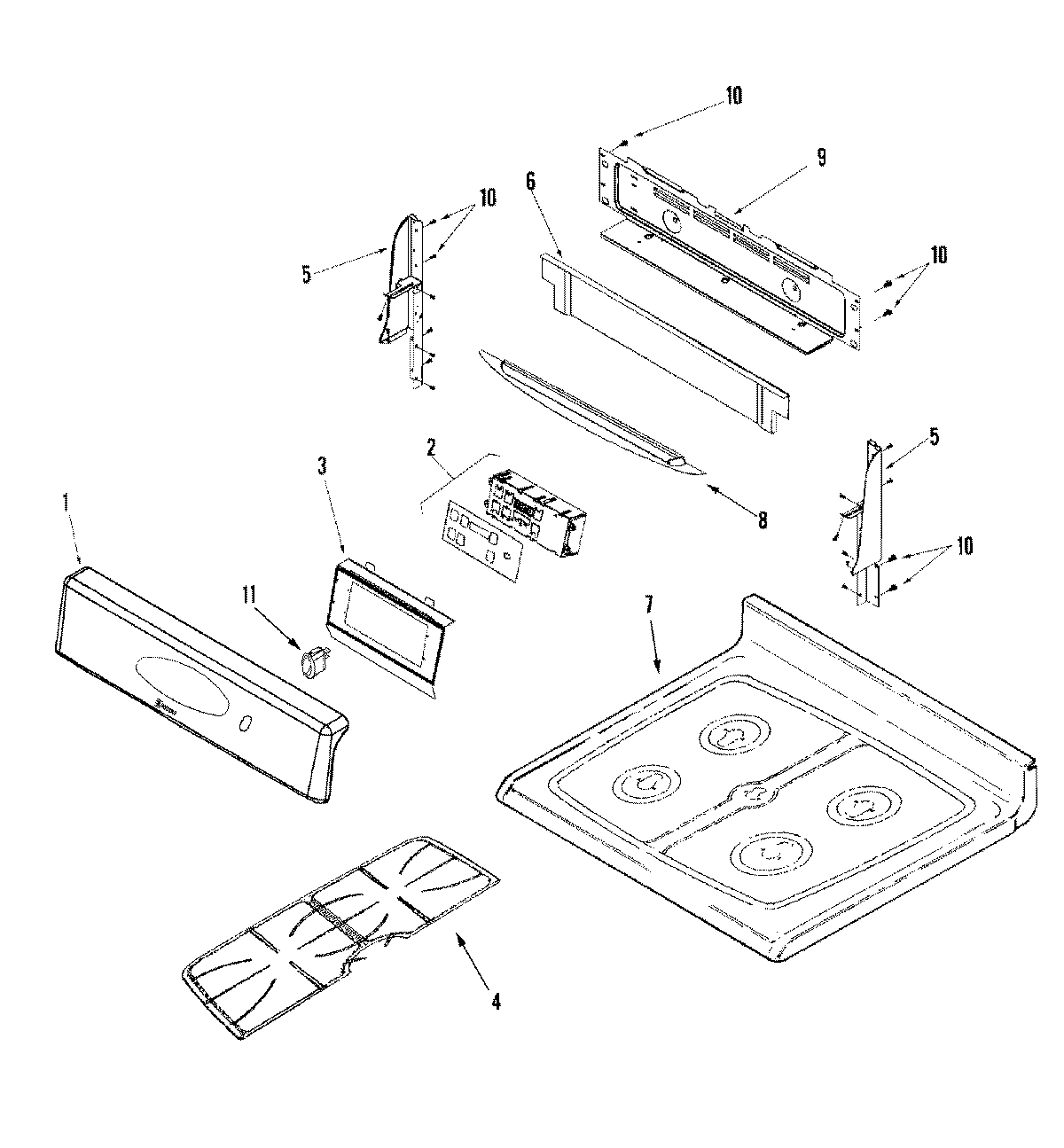 03 - CONTROL PANEL/TOP ASSEMBLY