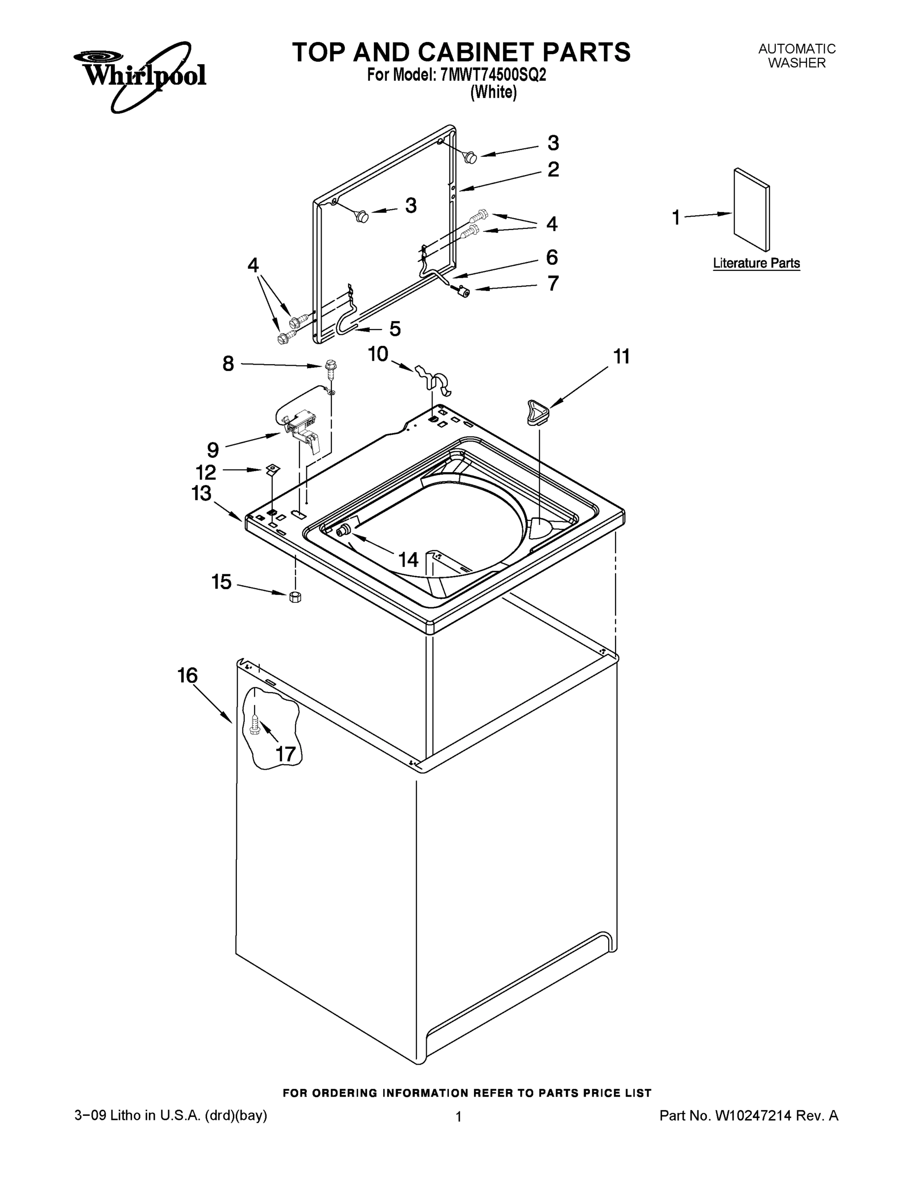01 - TOP AND CABINET PARTS