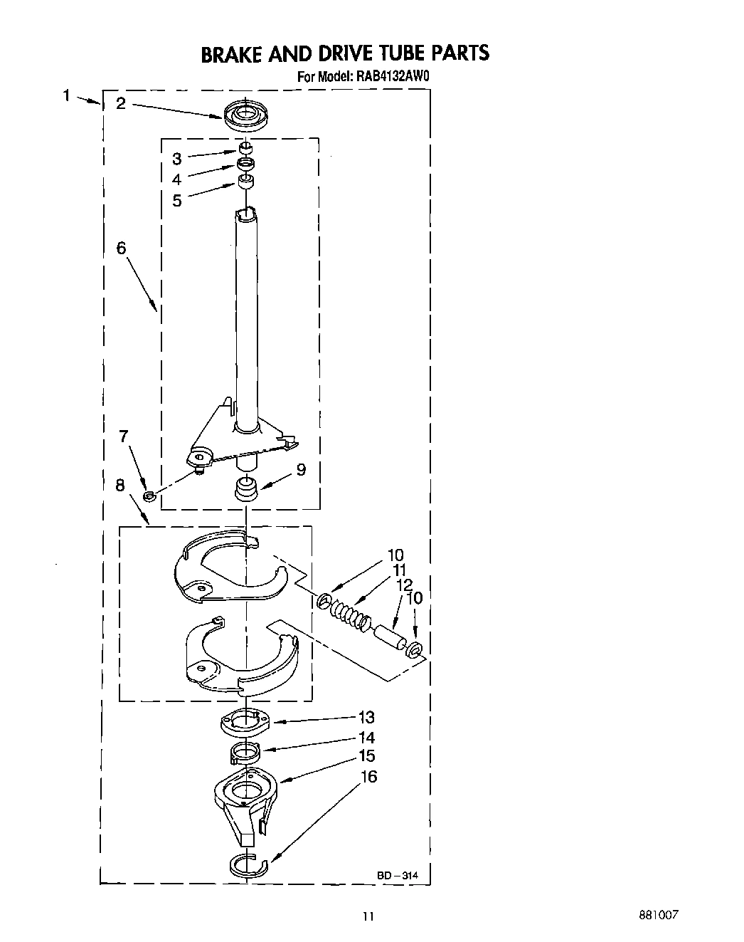 10 - BRAKE AND DRIVE TUBE